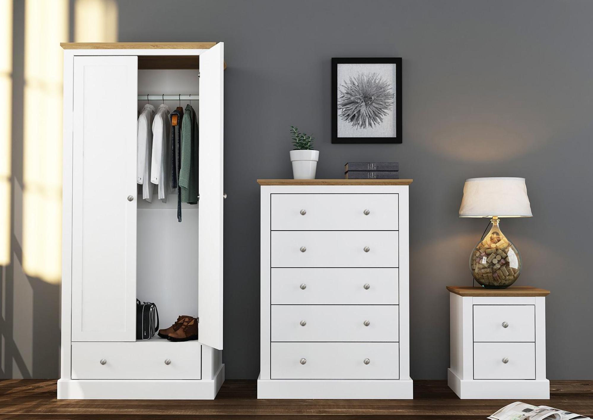 Product photograph of Devon White 5 Drawer Chest from Choice Furniture Superstore.