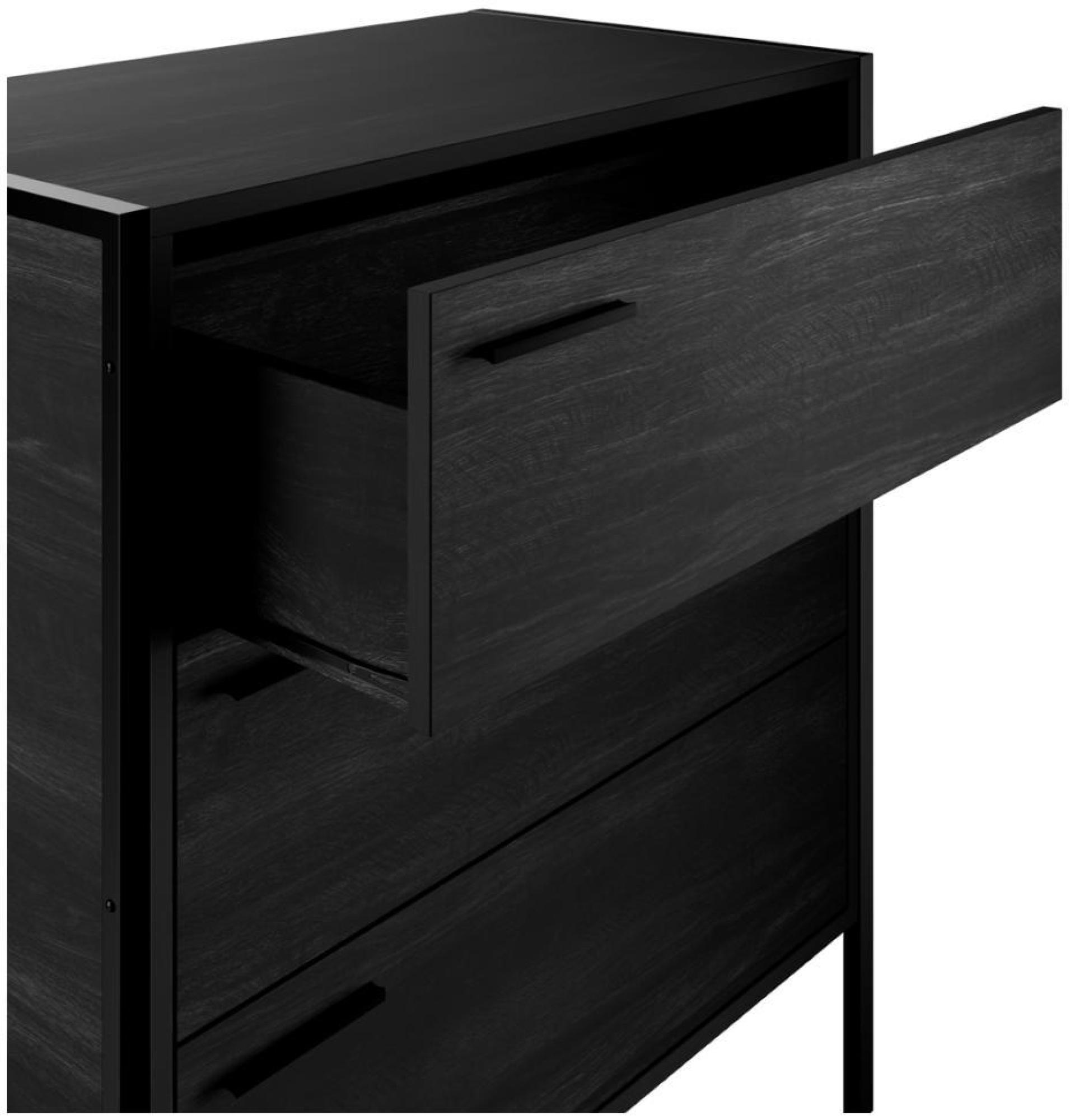 Product photograph of Hoxton Black 3 Drawer Small Chest from Choice Furniture Superstore.
