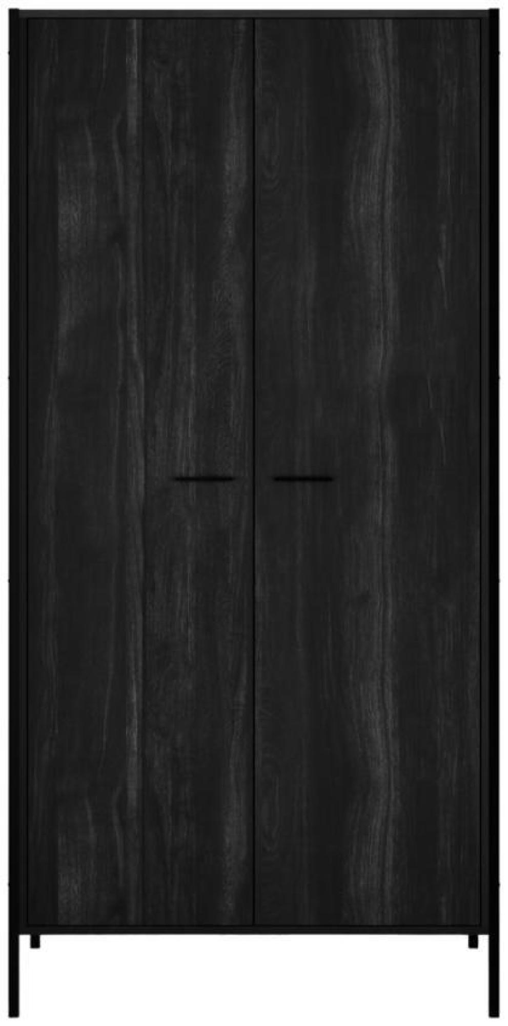 Product photograph of Hoxton Black 2 Door Wardrobe from Choice Furniture Superstore.