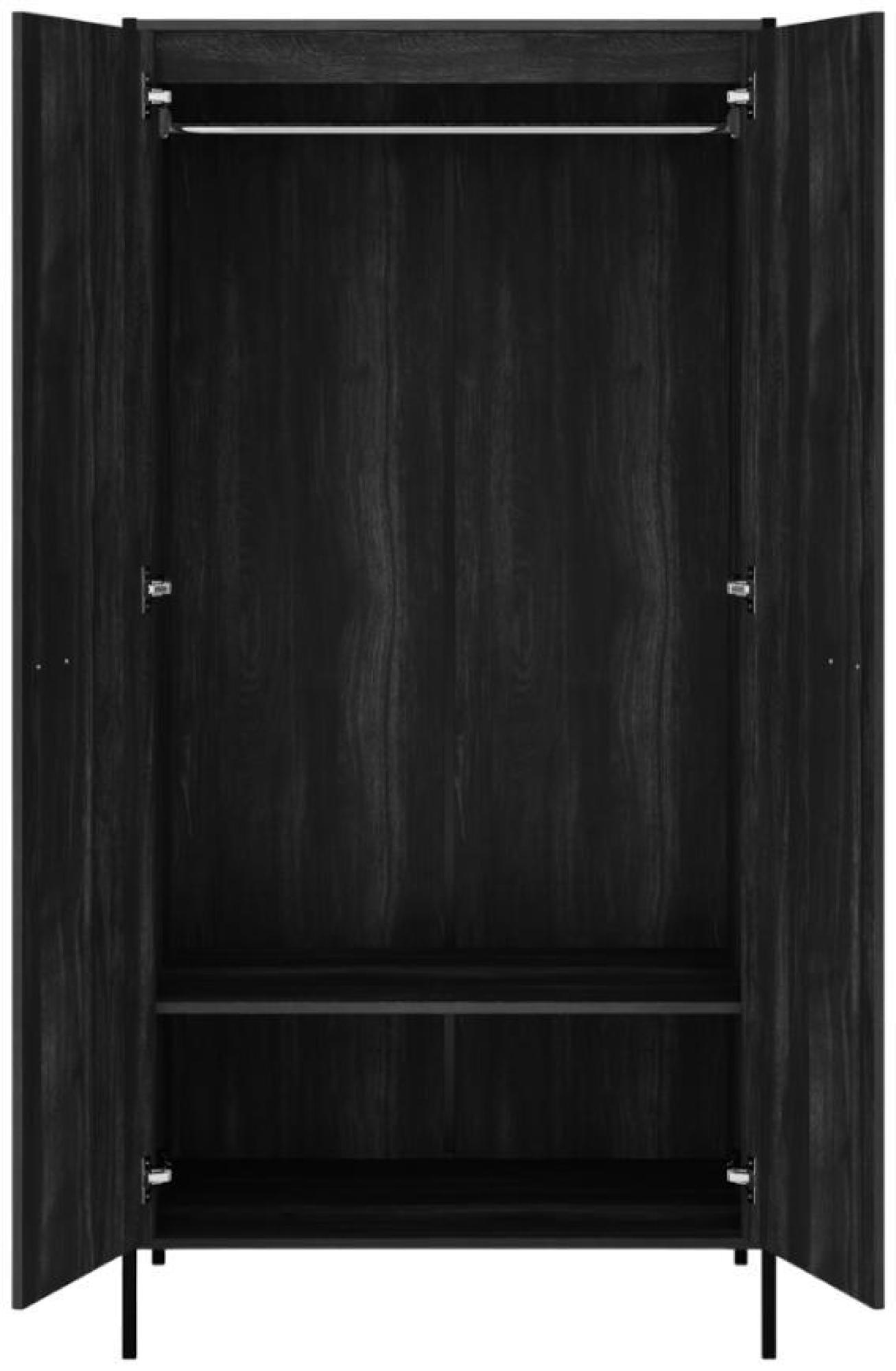 Product photograph of Hoxton Black 2 Door Wardrobe from Choice Furniture Superstore.