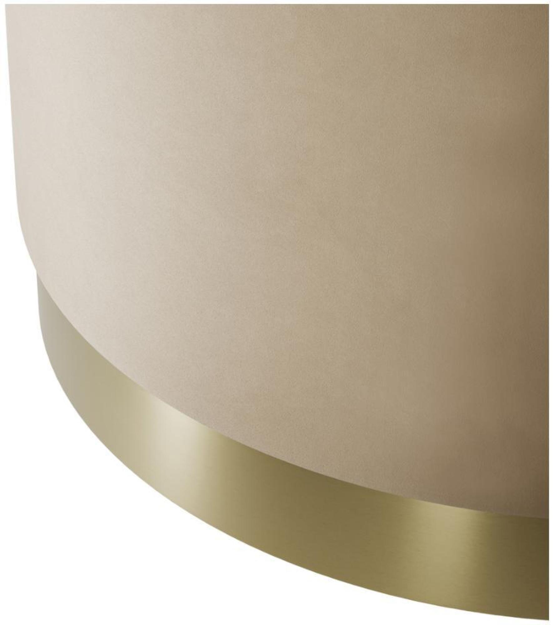 Product photograph of Lara Beige And Brushed Gold Velvet Fabric Large Pouffe from Choice Furniture Superstore.