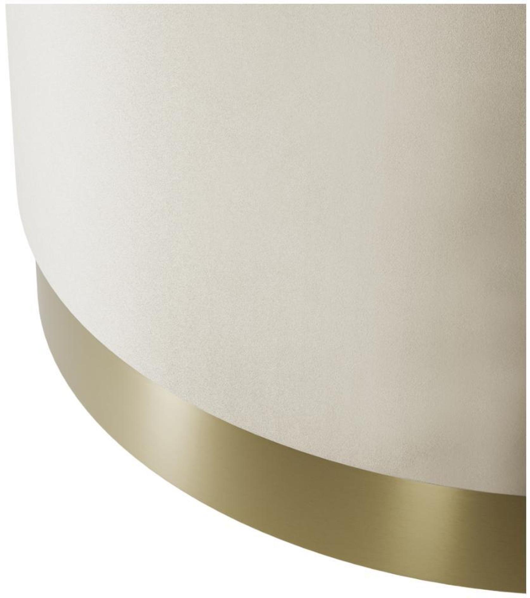 Product photograph of Lara Cream And Brushed Gold Velvet Fabric Large Pouffe from Choice Furniture Superstore.