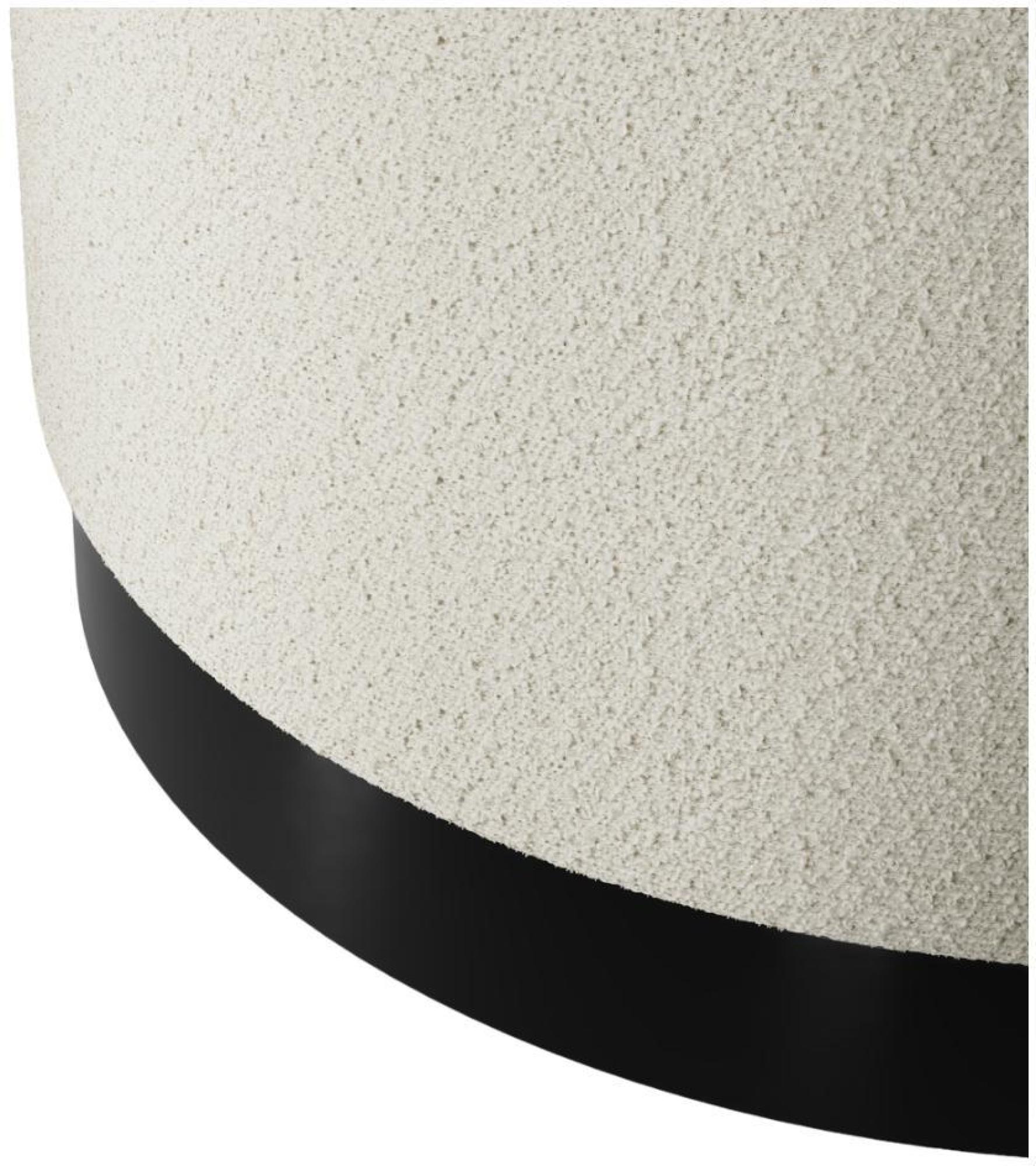 Product photograph of Lara Ivory Boucle Fabric Large Pouffe from Choice Furniture Superstore.