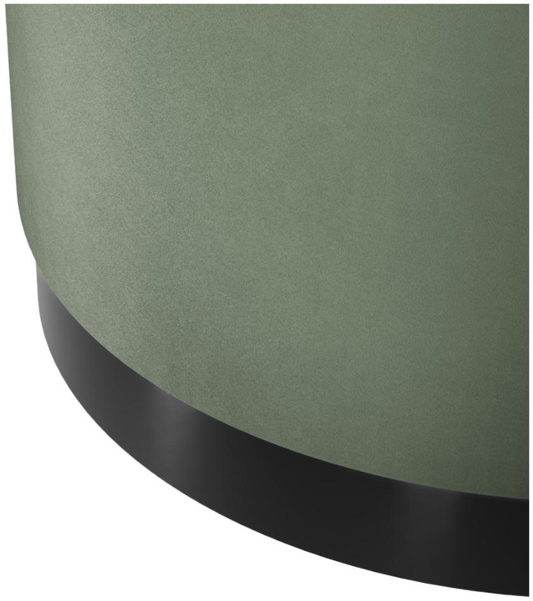 Product photograph of Lara Sage And Matte Black Velvet Fabric Large Pouffe from Choice Furniture Superstore.