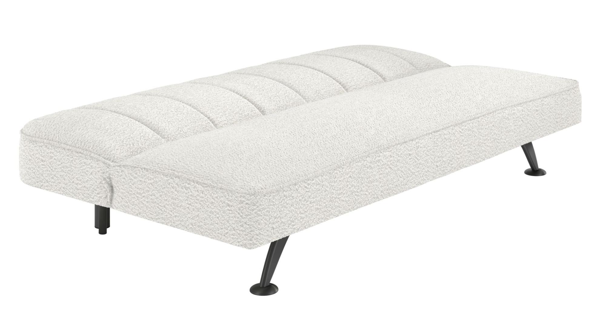 Product photograph of Burlington Ivory And Matte Black Boucle Fabric Sofa Bed from Choice Furniture Superstore.