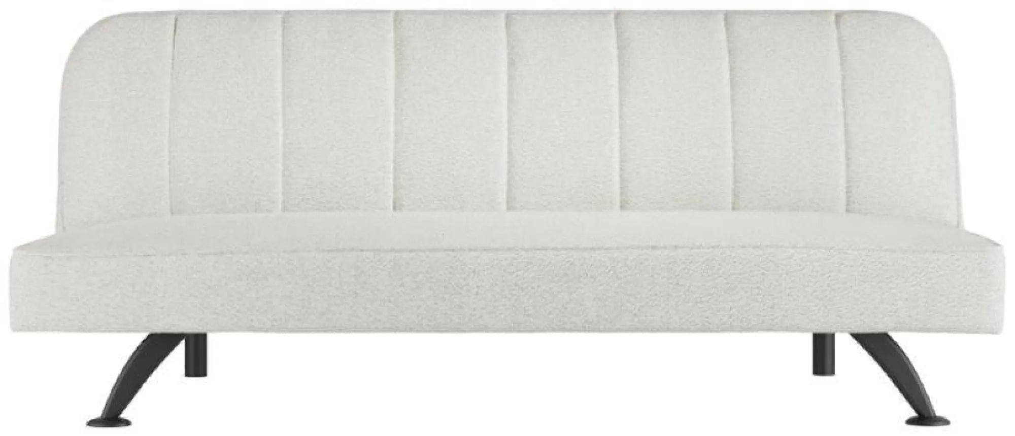 Product photograph of Burlington Ivory And Matte Black Boucle Fabric Sofa Bed from Choice Furniture Superstore.