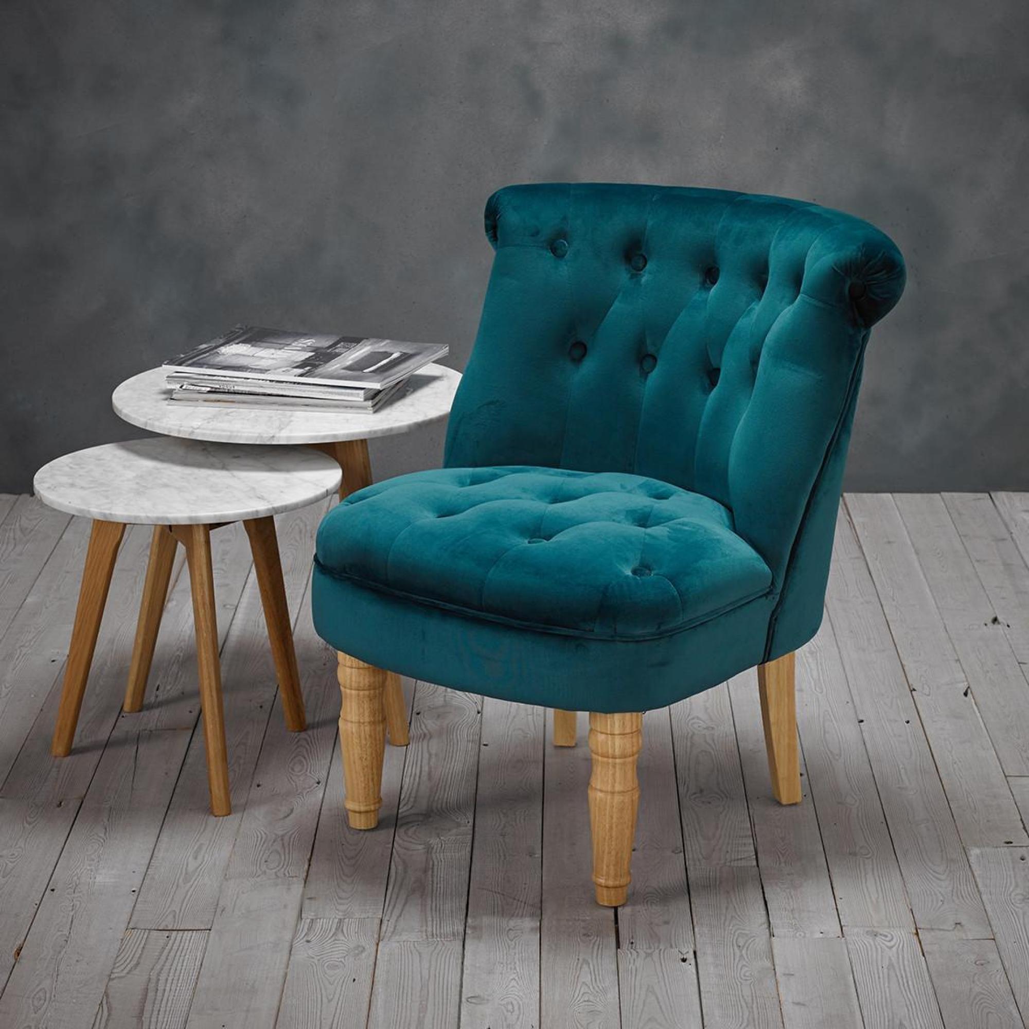Product photograph of Charlotte Teal Velvet Fabric Chair from Choice Furniture Superstore.