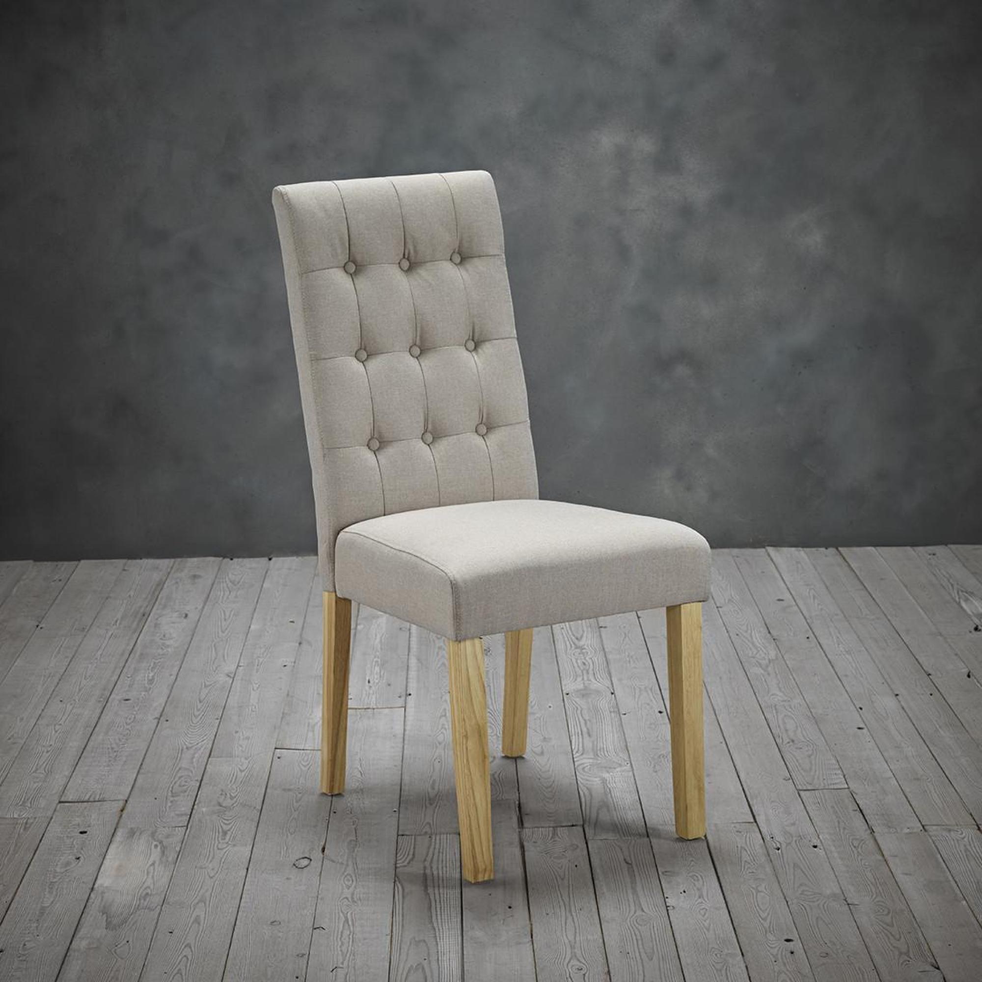 Product photograph of 2 X Roma Beige Linen Fabric Dining Chair from Choice Furniture Superstore.