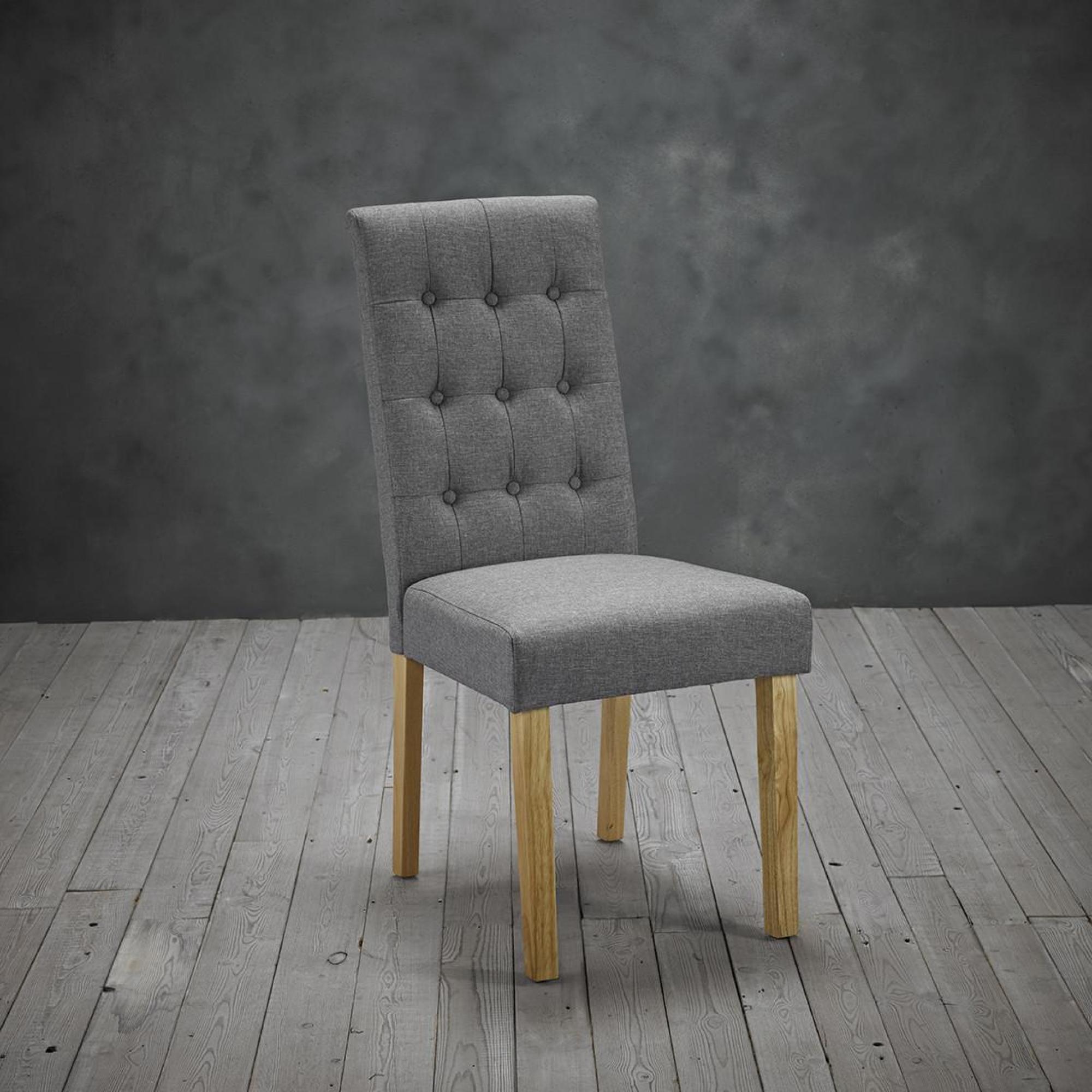 Product photograph of Roma Grey Linen Fabric Dining Chair Sold In Pairs from Choice Furniture Superstore.