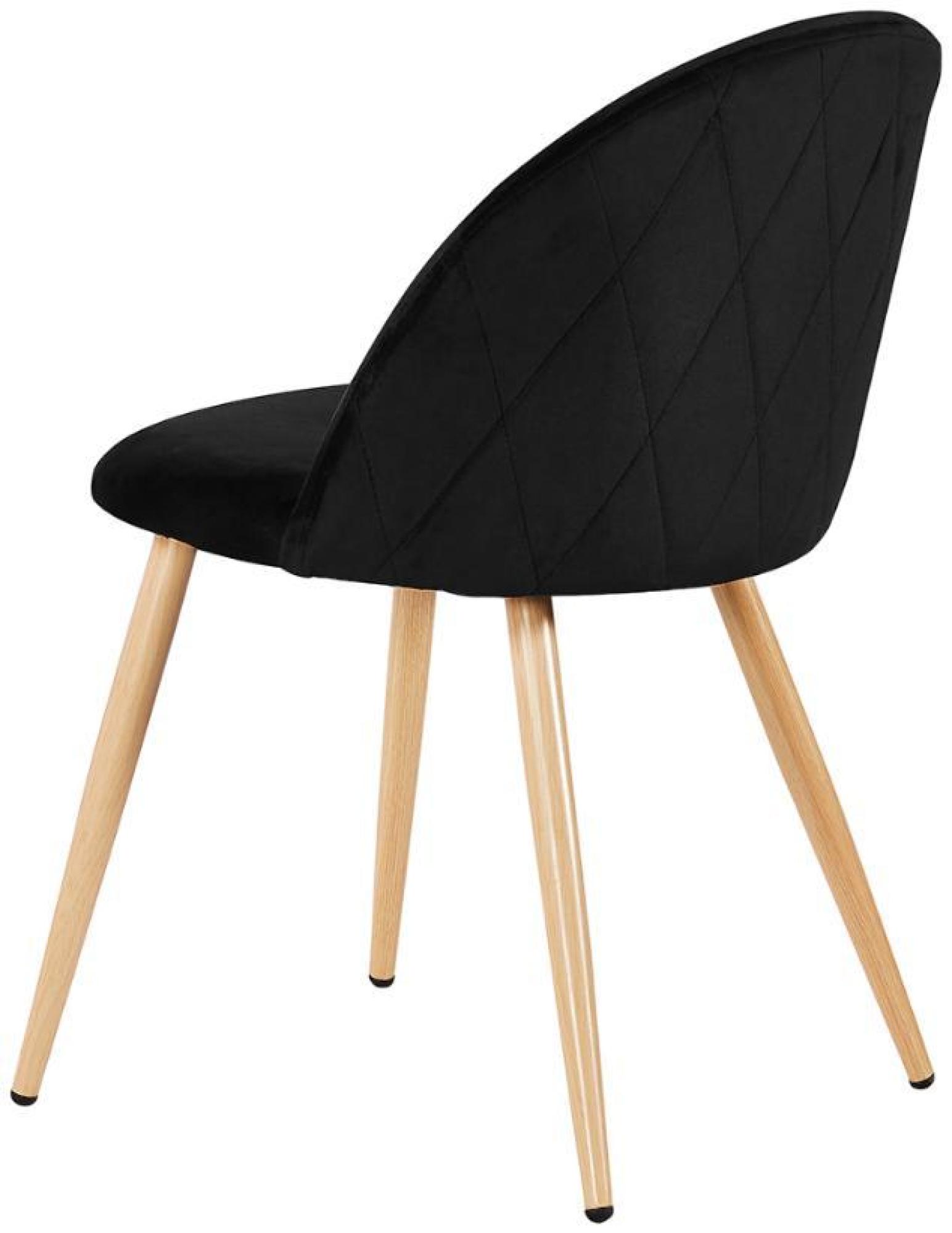 Product photograph of Venice Black Velvet Fabric Dining Chair Sold In Pair from Choice Furniture Superstore.