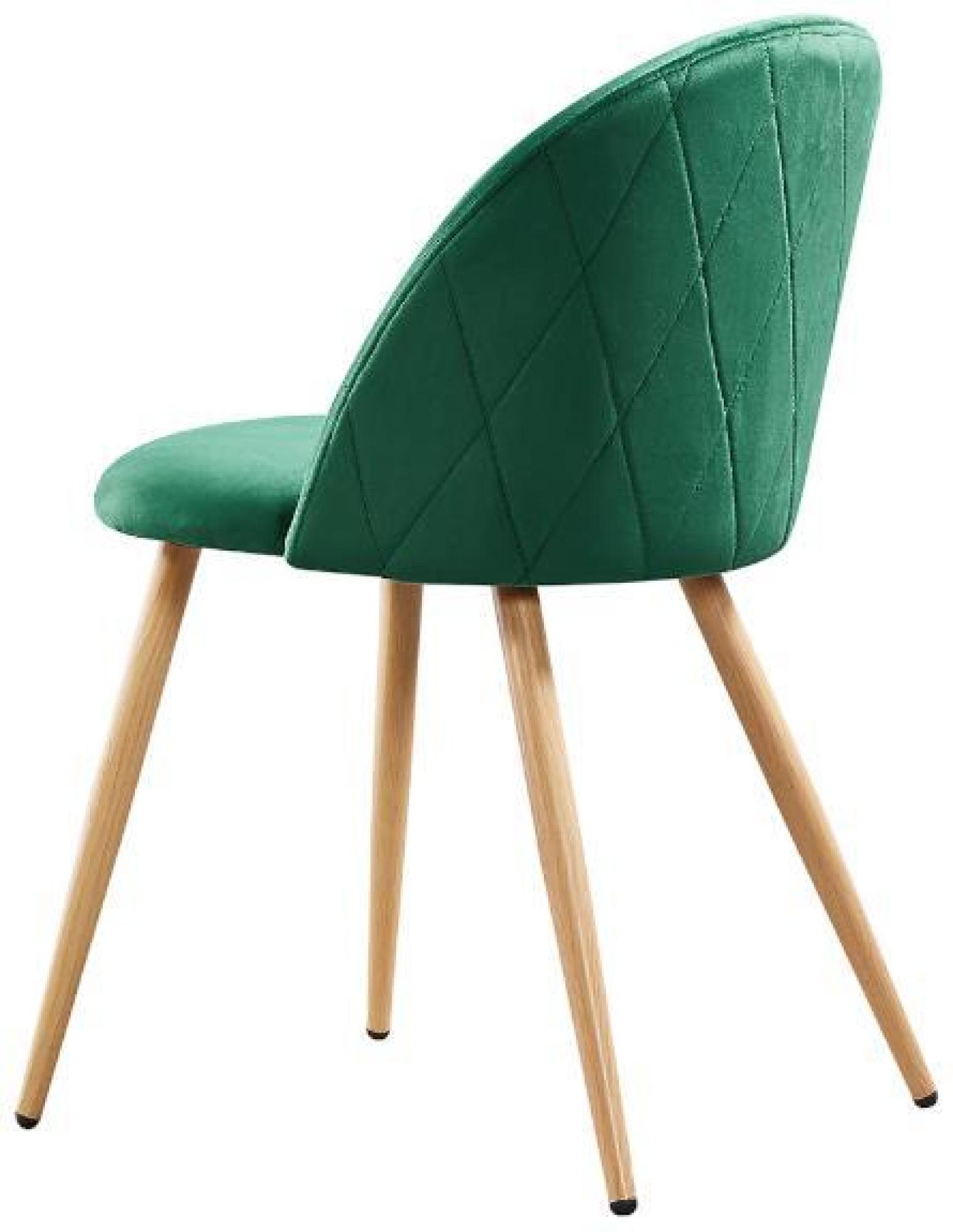 Product photograph of Set Of 2 Venice Green Velvet Fabric Dining Chair from Choice Furniture Superstore.