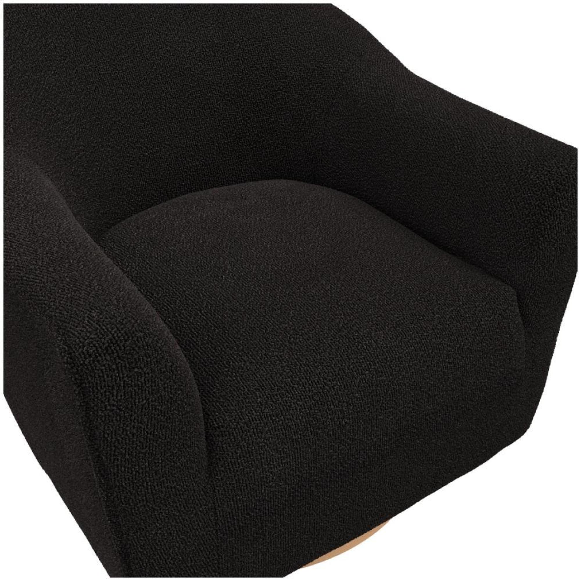 Product photograph of Daphne Black And Natural Boucle Fabric Swivel Chair from Choice Furniture Superstore.