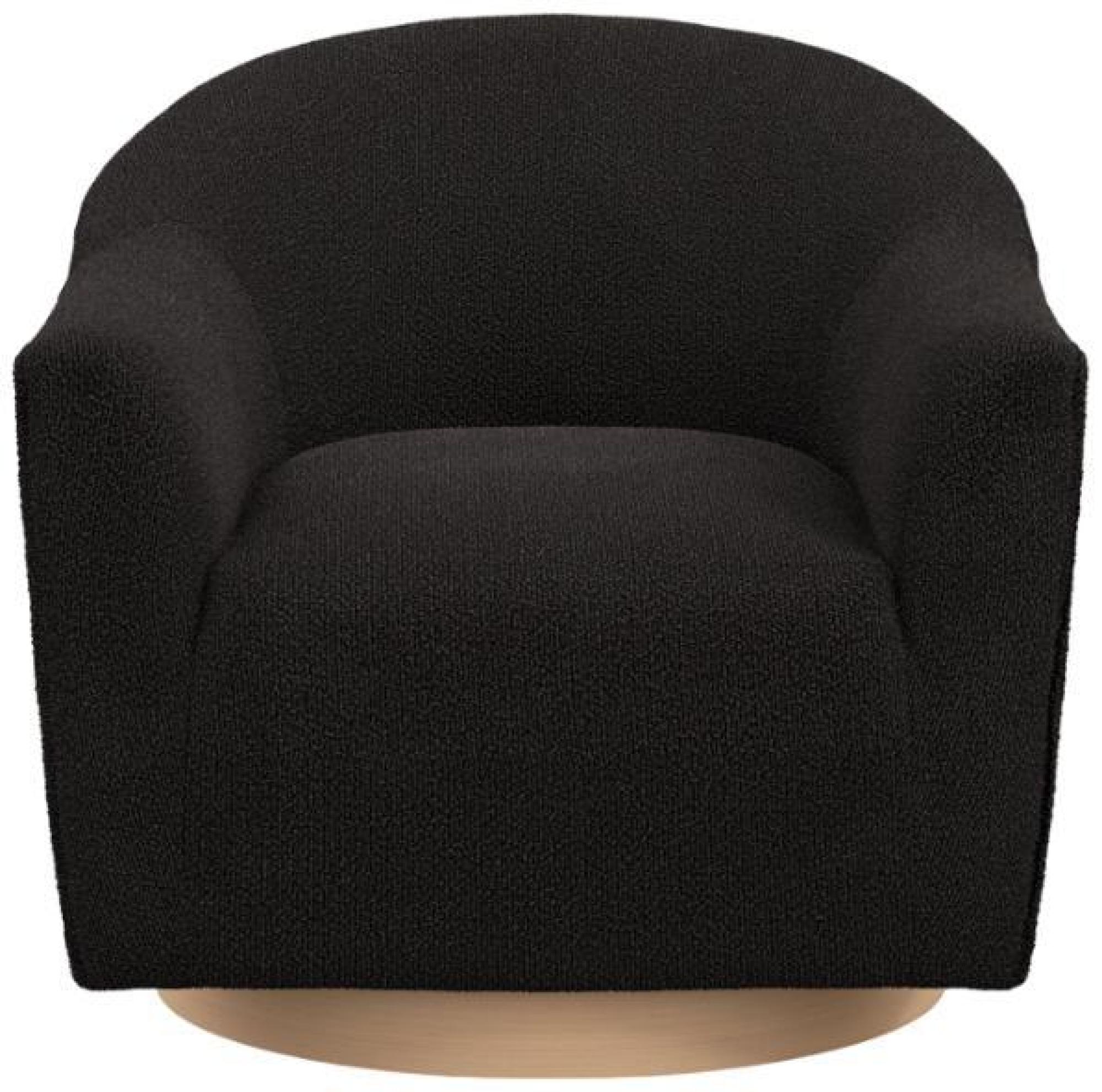 Product photograph of Daphne Black And Natural Boucle Fabric Swivel Chair from Choice Furniture Superstore.