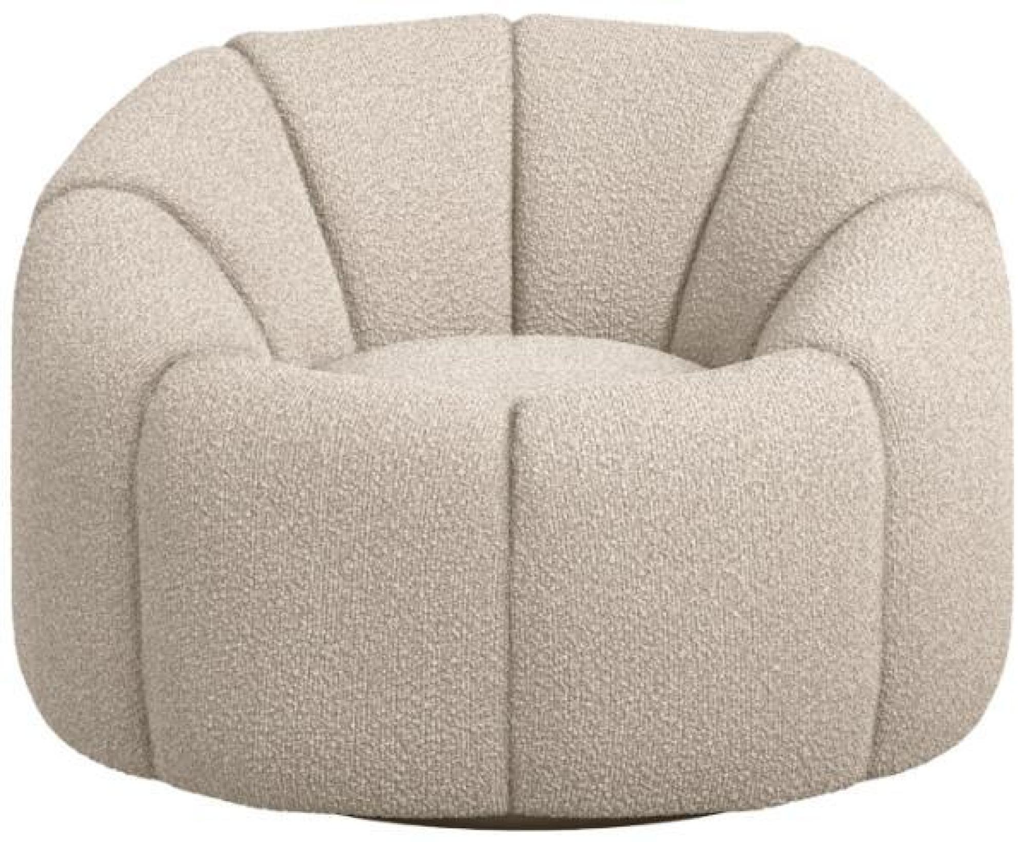 Product photograph of Nao Buff Boucle Fabric Swivel Chair from Choice Furniture Superstore.