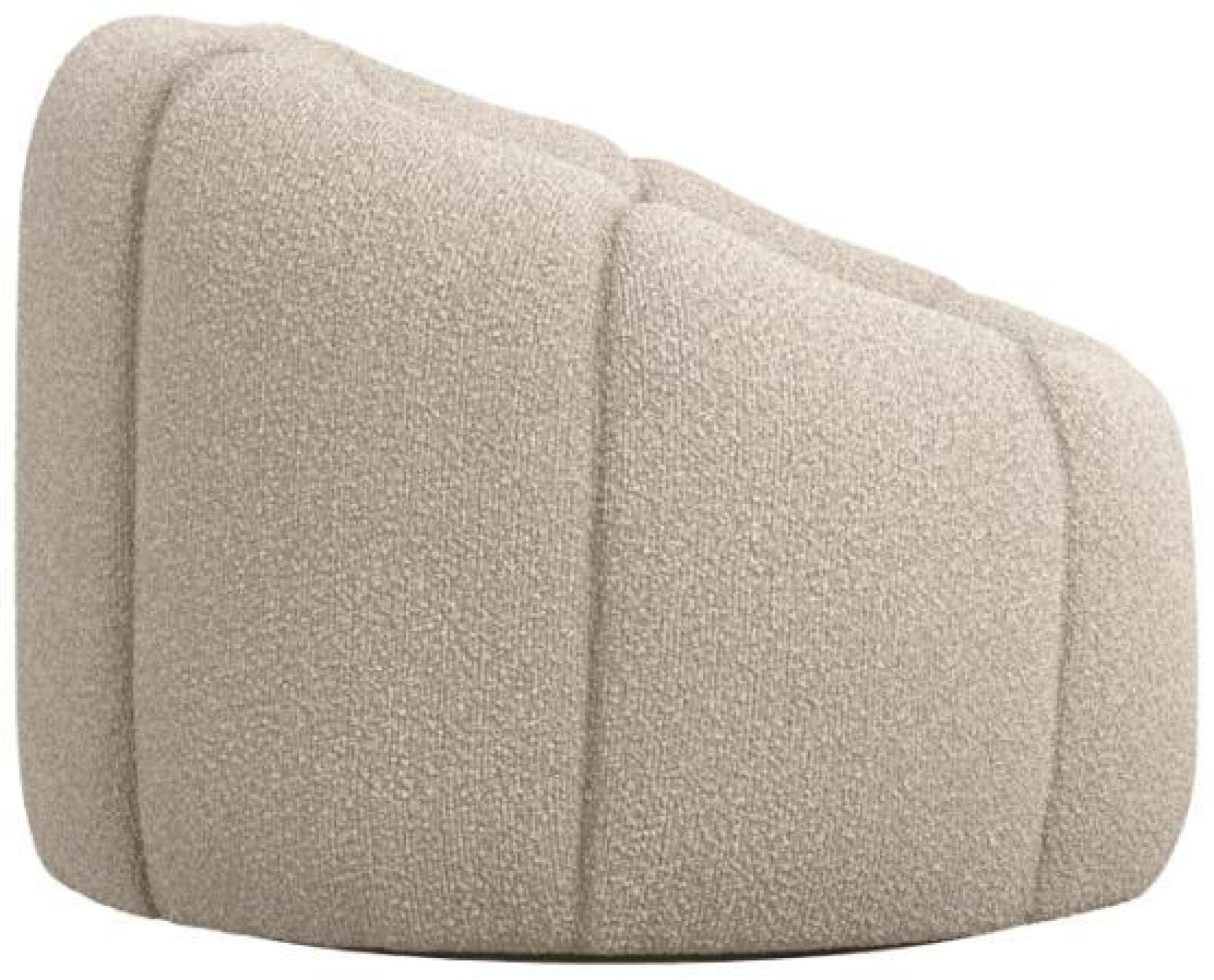 Product photograph of Nao Buff Boucle Fabric Swivel Chair from Choice Furniture Superstore.