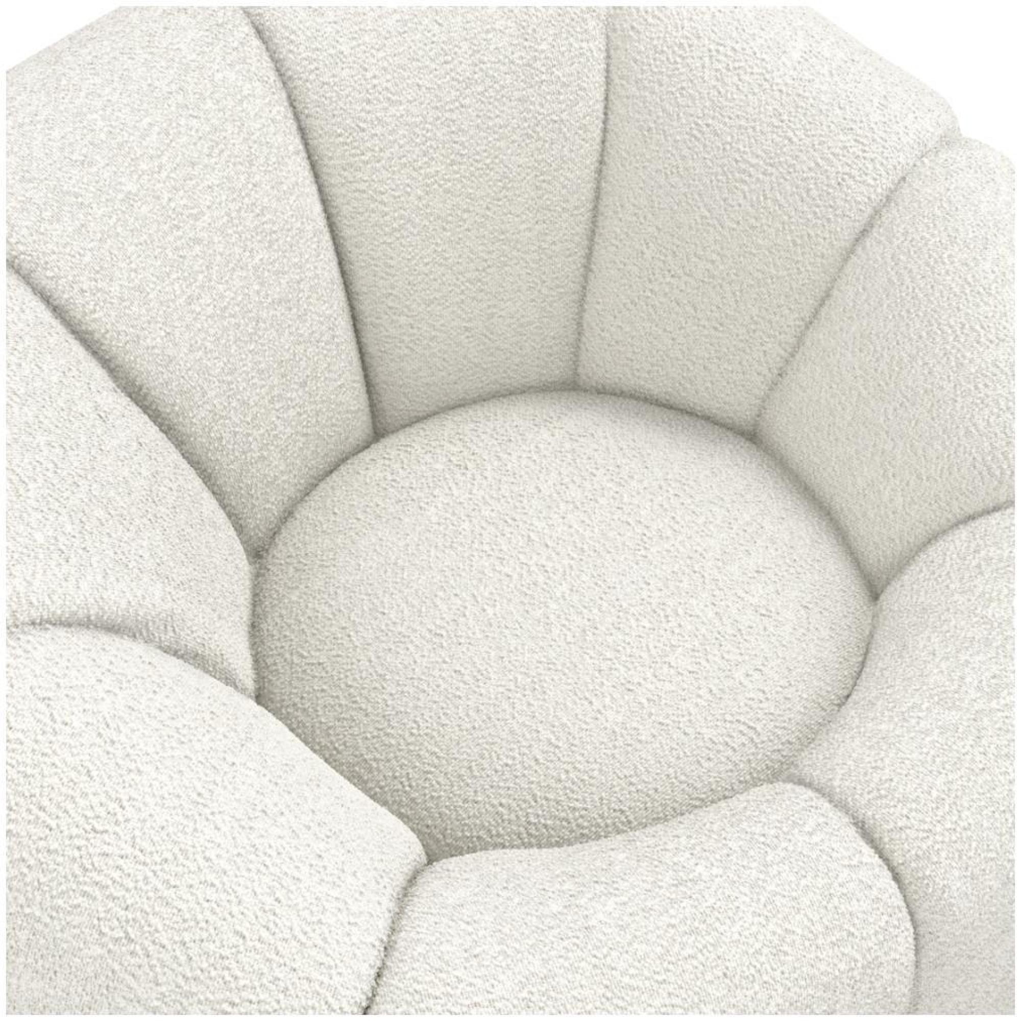 Product photograph of Nao Ivory Boucle Fabric Swivel Chair from Choice Furniture Superstore.