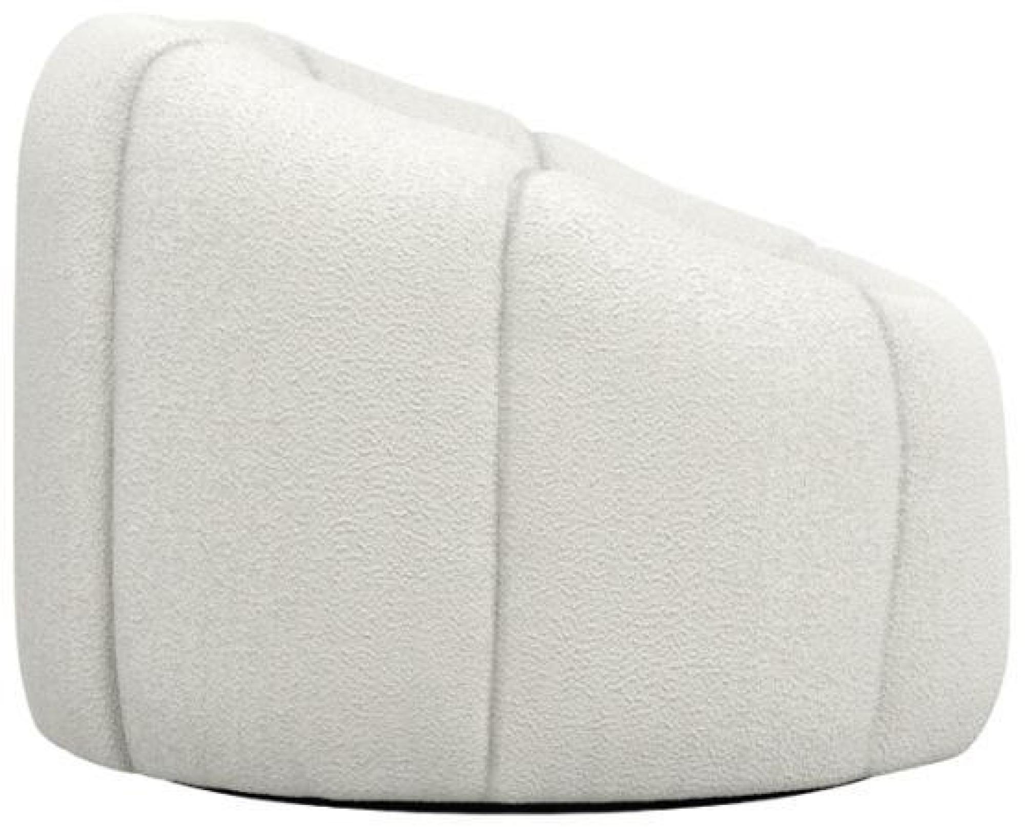 Product photograph of Nao Ivory Boucle Fabric Swivel Chair from Choice Furniture Superstore.