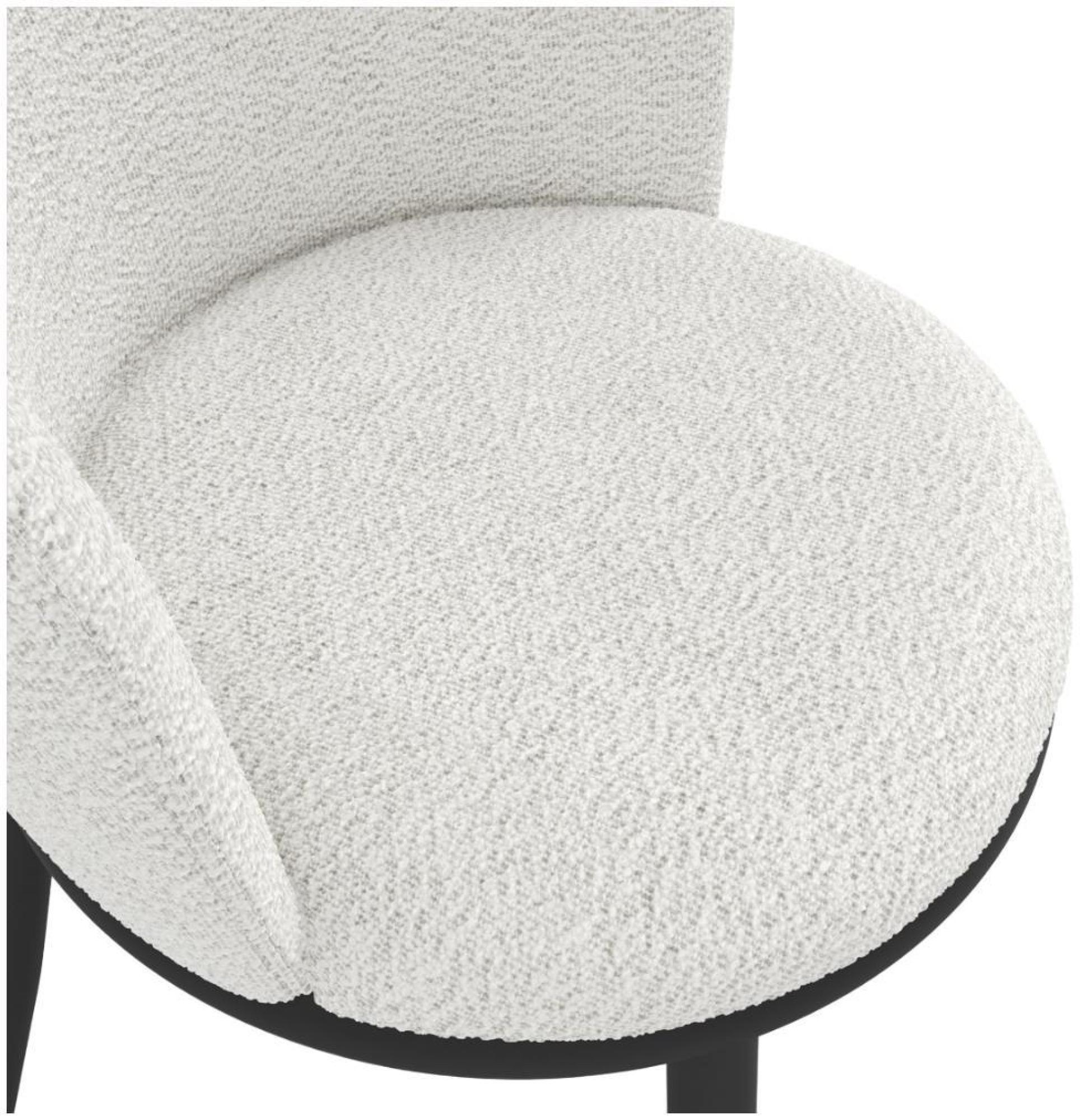 Product photograph of Nova Ivory And Black Boucle Fabric Dining Chair Sold In Pairs from Choice Furniture Superstore.