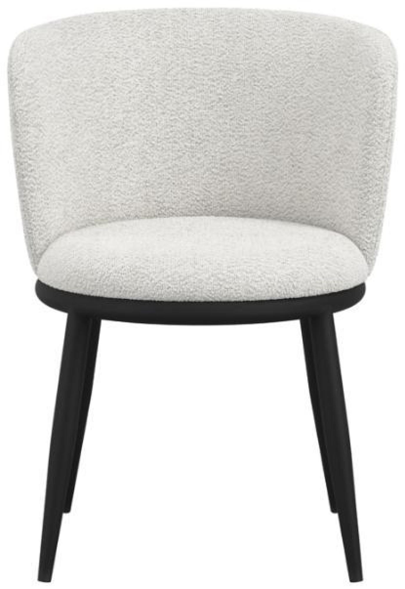 Product photograph of Nova Ivory And Black Boucle Fabric Dining Chair Sold In Pairs from Choice Furniture Superstore.