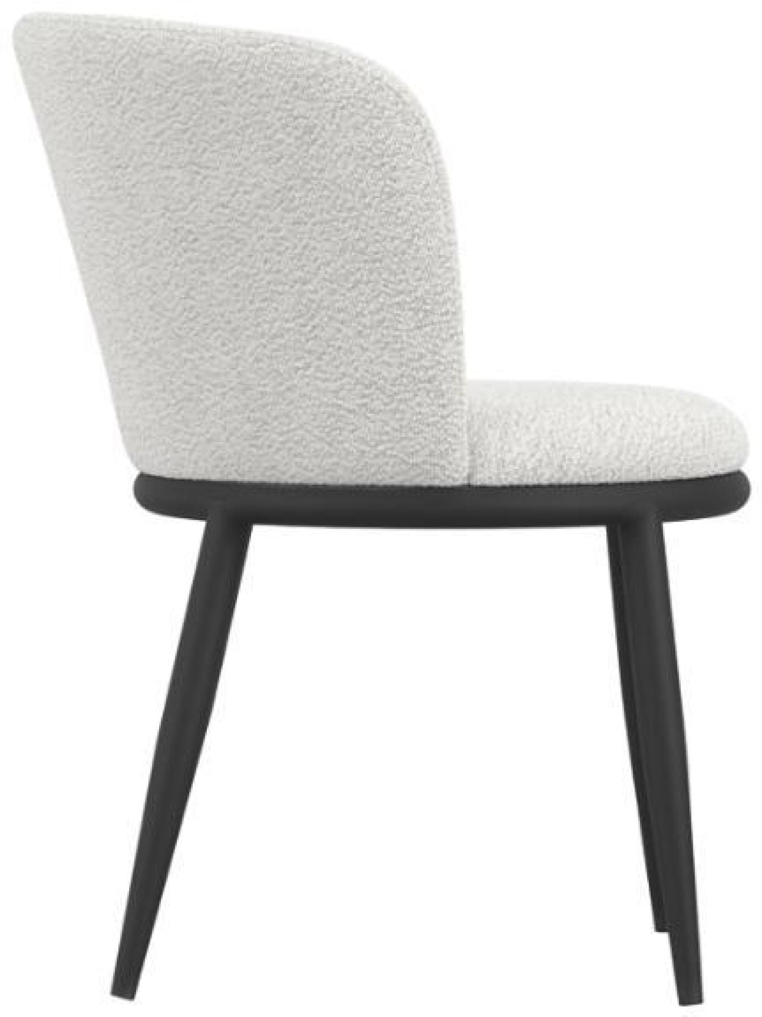 Product photograph of Nova Ivory And Black Boucle Fabric Dining Chair Sold In Pairs from Choice Furniture Superstore.