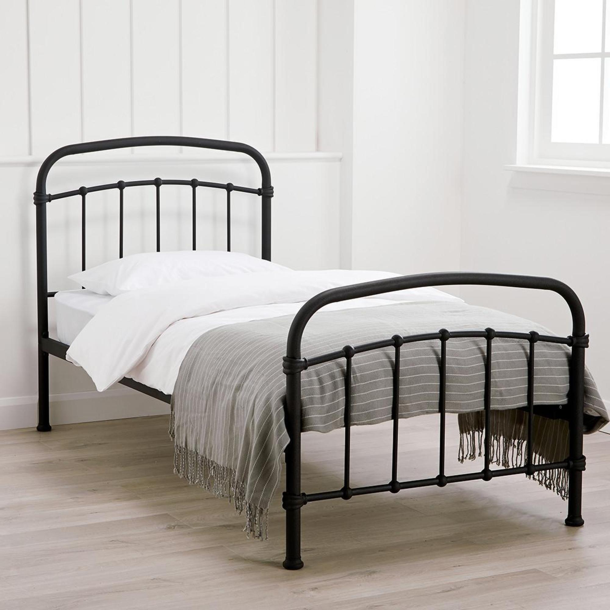 Product photograph of Halston Black Metal Single Bed - Comes In Single Double And King Size Options from Choice Furniture Superstore.