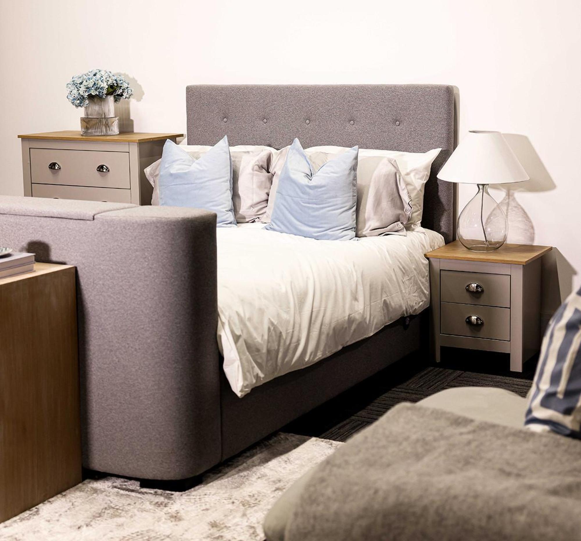 Product photograph of Mayfair Tv Grey Bed - Comes In Double And King Size Options from Choice Furniture Superstore.