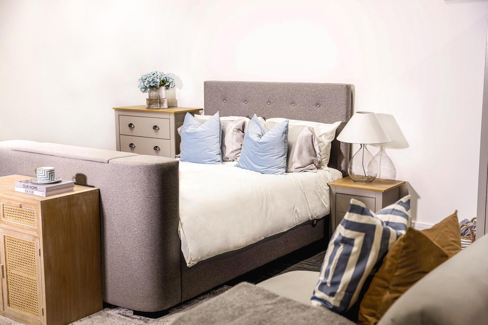 Product photograph of Mayfair Tv Grey Bed - Comes In Double And King Size Options from Choice Furniture Superstore.