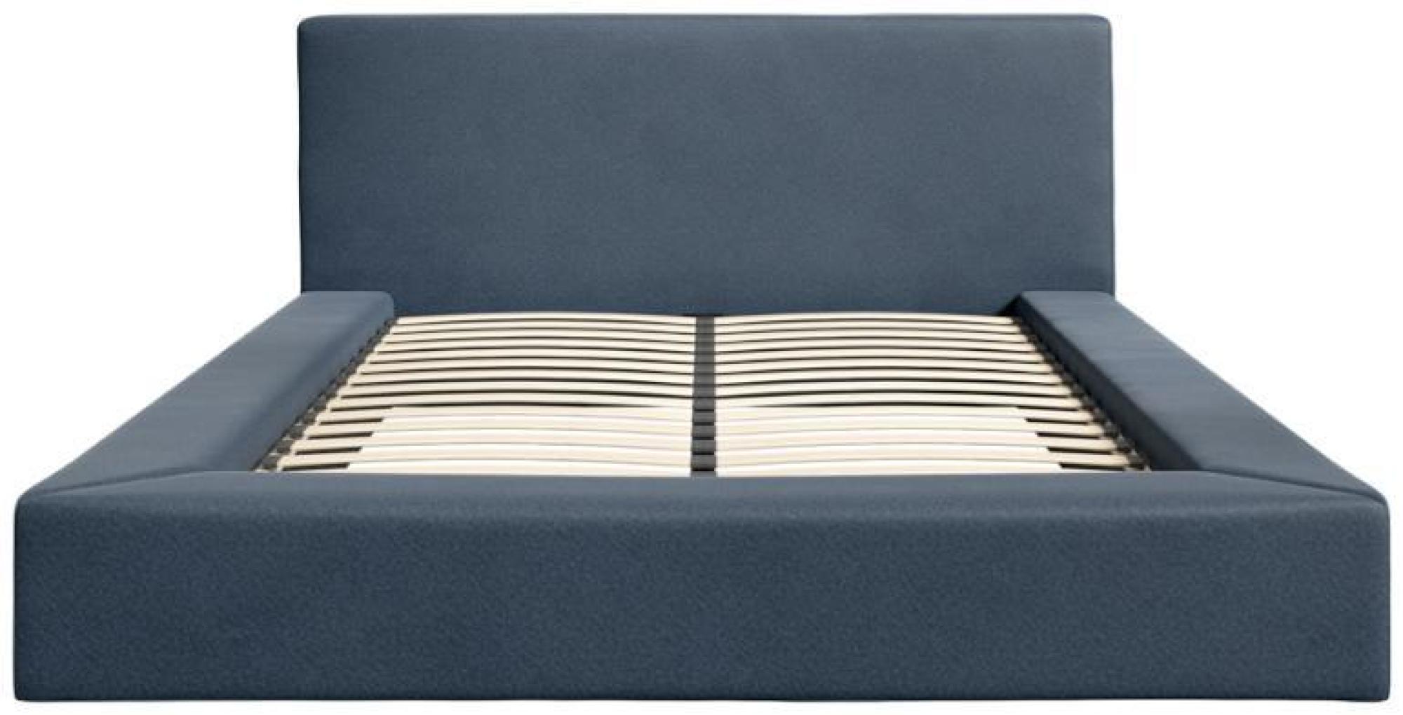 Product photograph of Soho Ink Blue Weave Bed - Comes In Double And King Size Options from Choice Furniture Superstore.