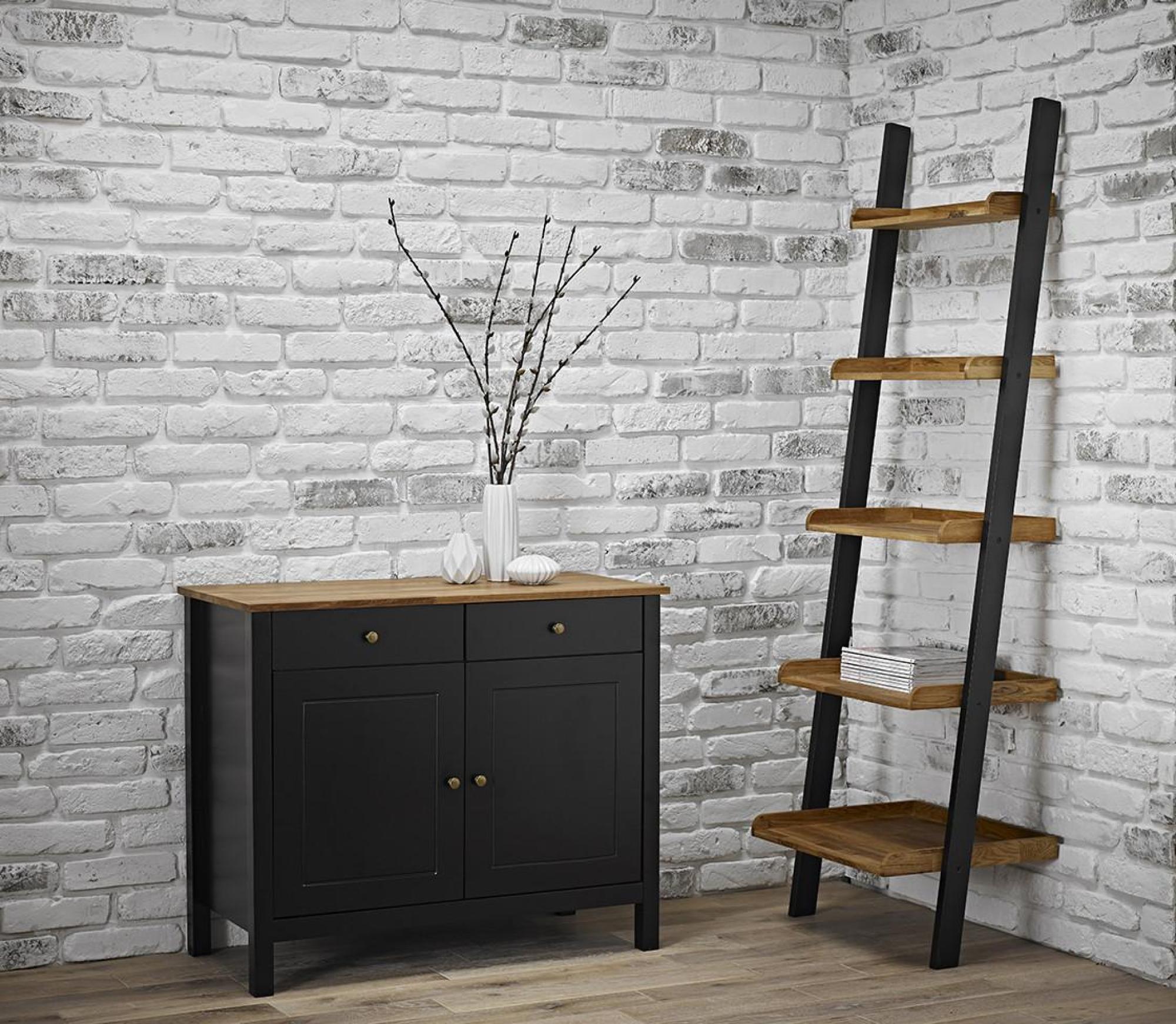 Product photograph of Copenhagen Black Ladder Shelving Unit from Choice Furniture Superstore.