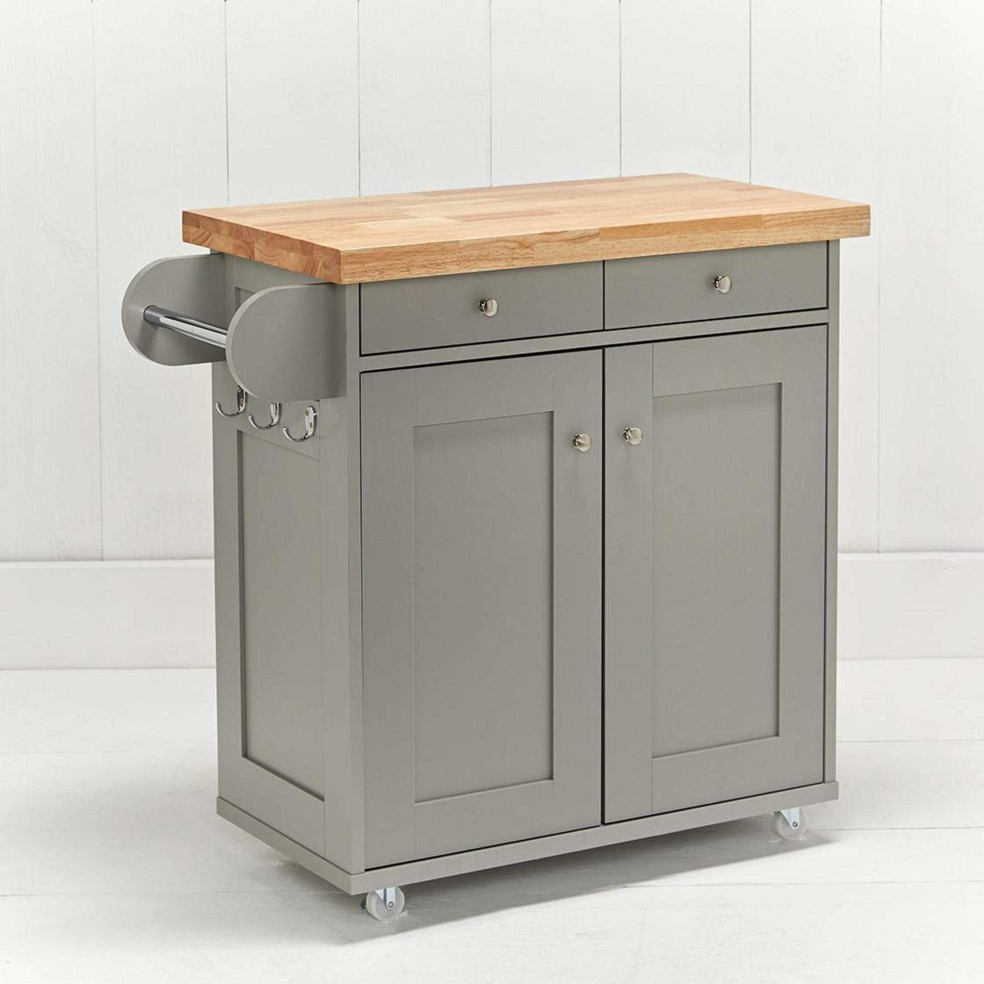 Product photograph of Portland Grey Wood Kitchen Island from Choice Furniture Superstore.
