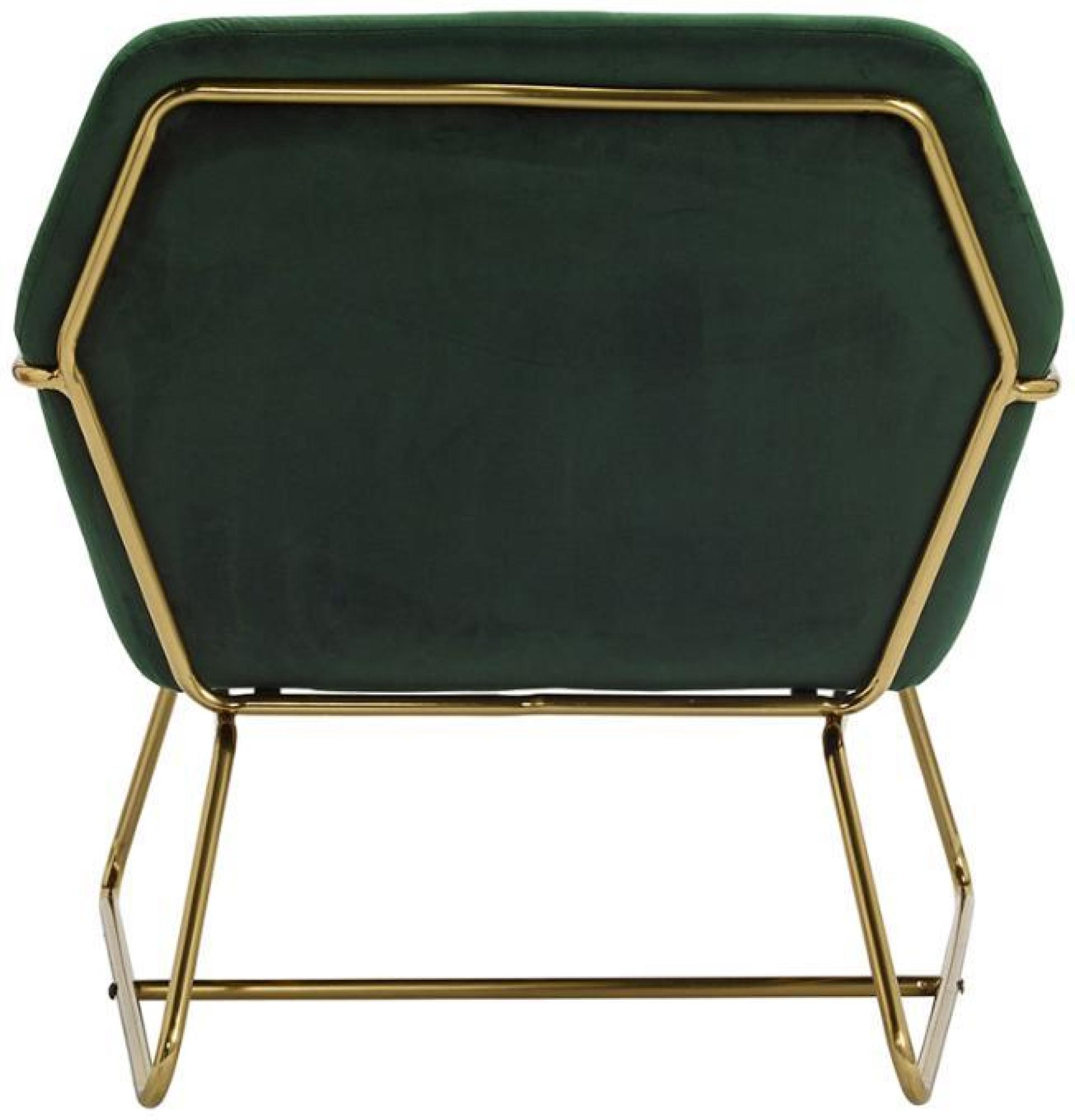Product photograph of Charles Racing Green Velvet Fabric And Gold Armchair from Choice Furniture Superstore.