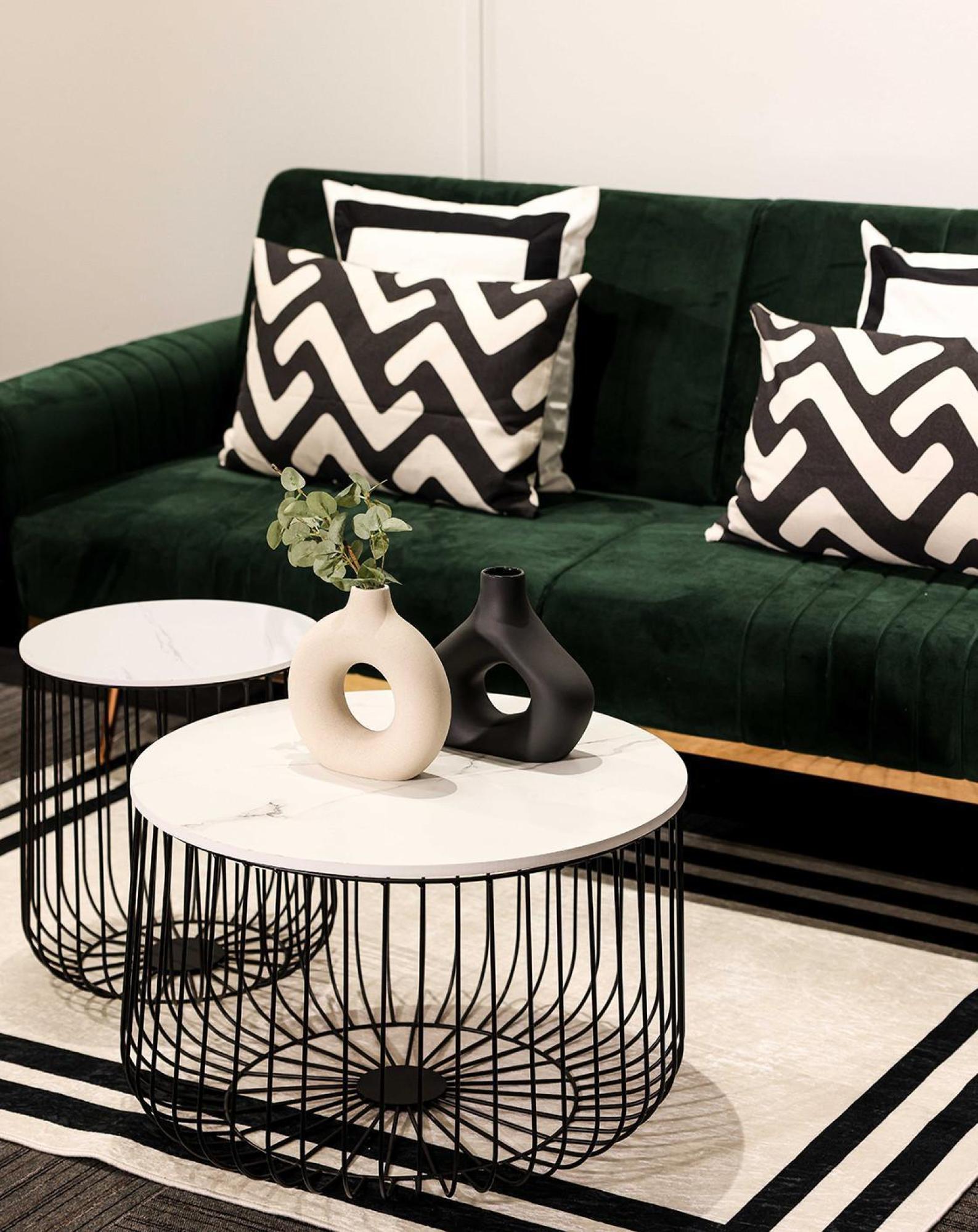 Product photograph of Enzo Black Metal Small Cage Table from Choice Furniture Superstore.
