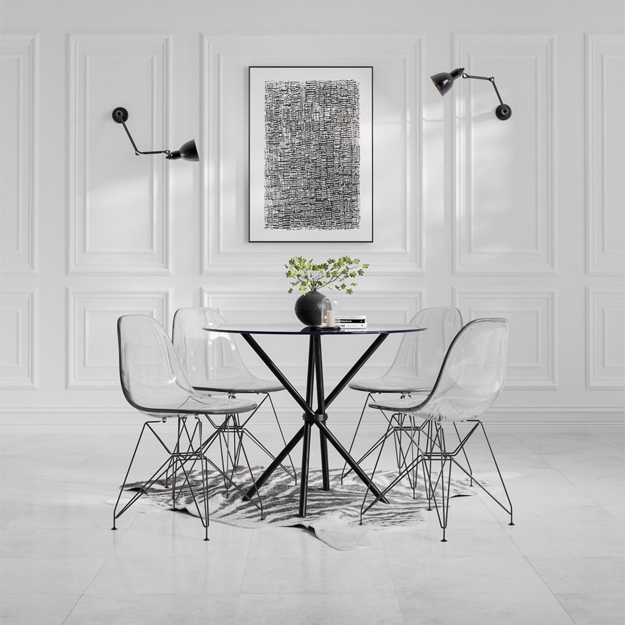 Product photograph of Casa Smoked And Black Glass Dining Table from Choice Furniture Superstore.