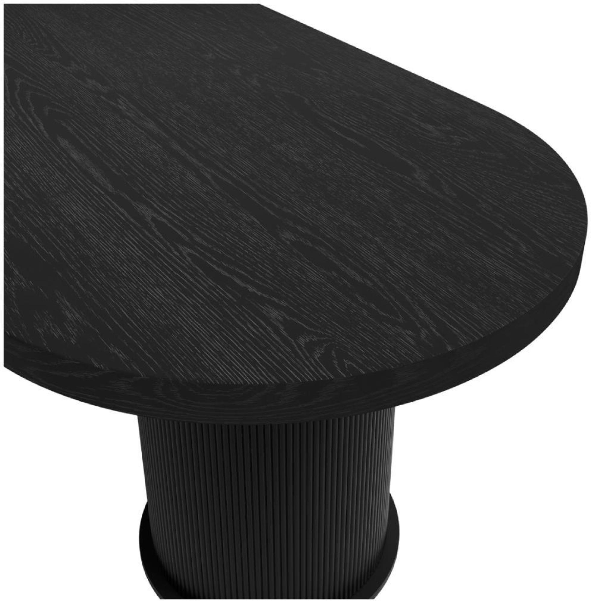 Product photograph of Rina Black Ash Veneer Dining Table from Choice Furniture Superstore.