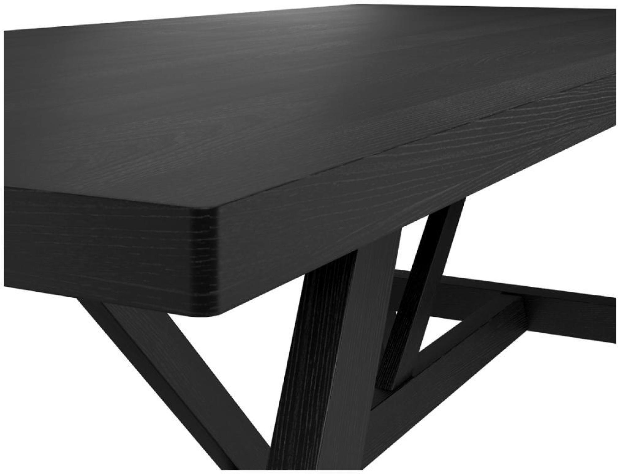 Product photograph of Nantucket Matte Black Oak Veneer Dining Table from Choice Furniture Superstore.