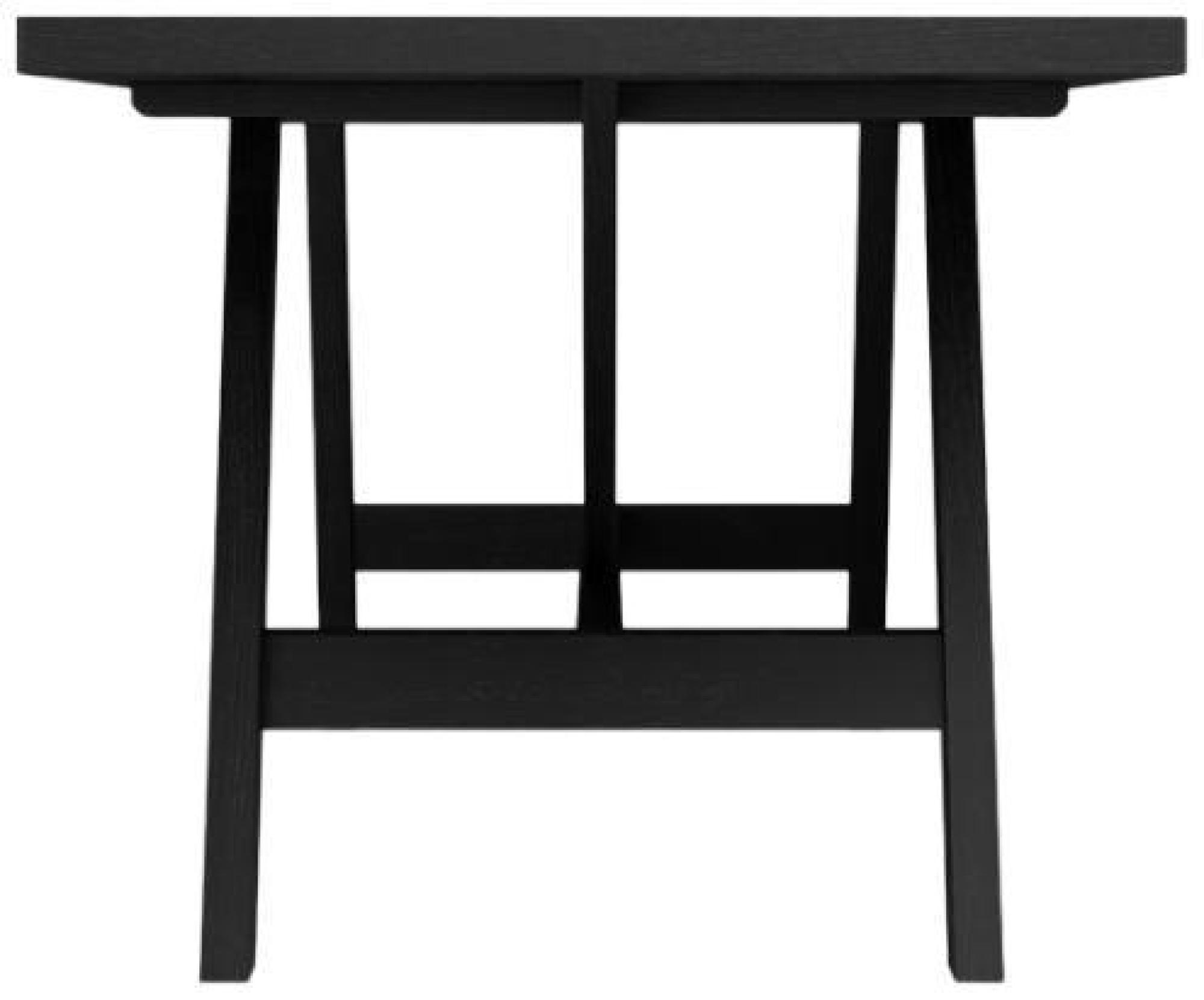 Product photograph of Nantucket Matte Black Oak Veneer Dining Table from Choice Furniture Superstore.