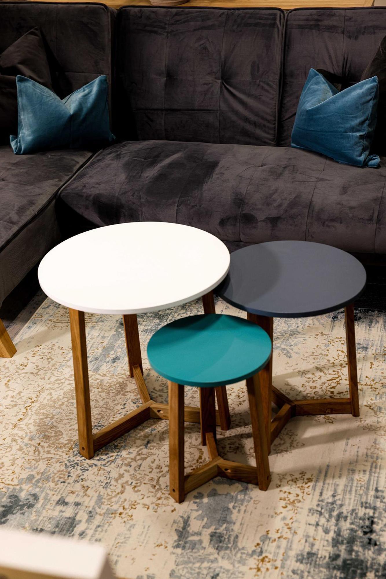 Product photograph of Jasper Solid Oak Nest Of 3 Tables from Choice Furniture Superstore.