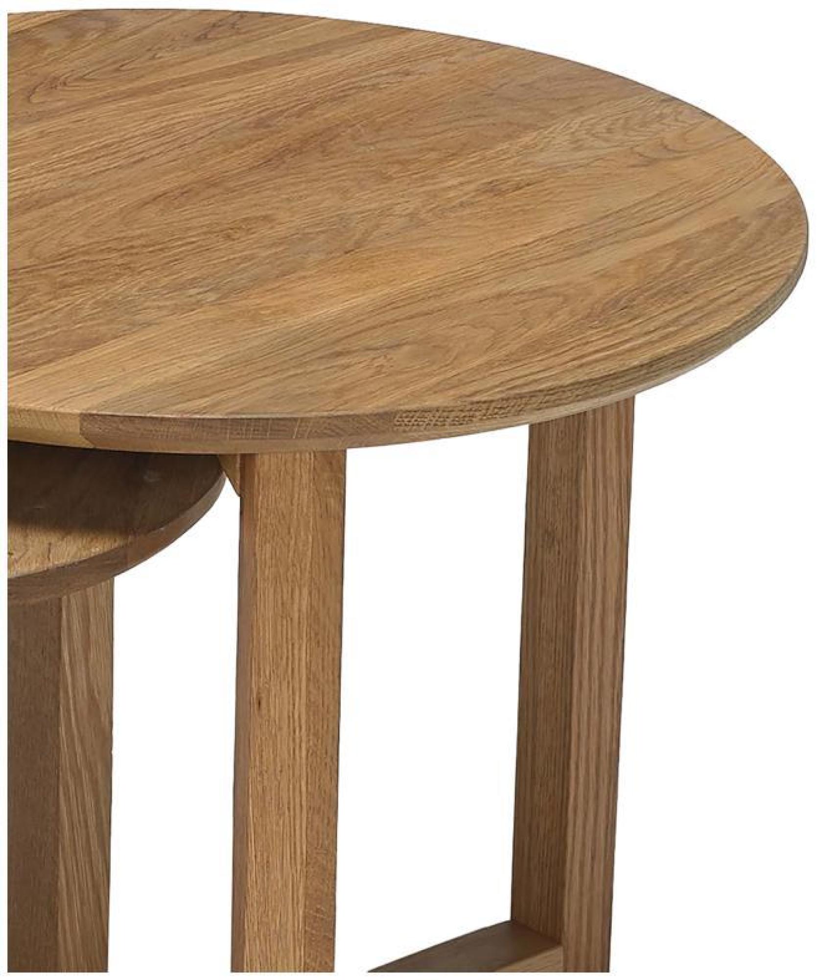 Product photograph of Stow Solid Oak Nest Of 3 Tables from Choice Furniture Superstore.
