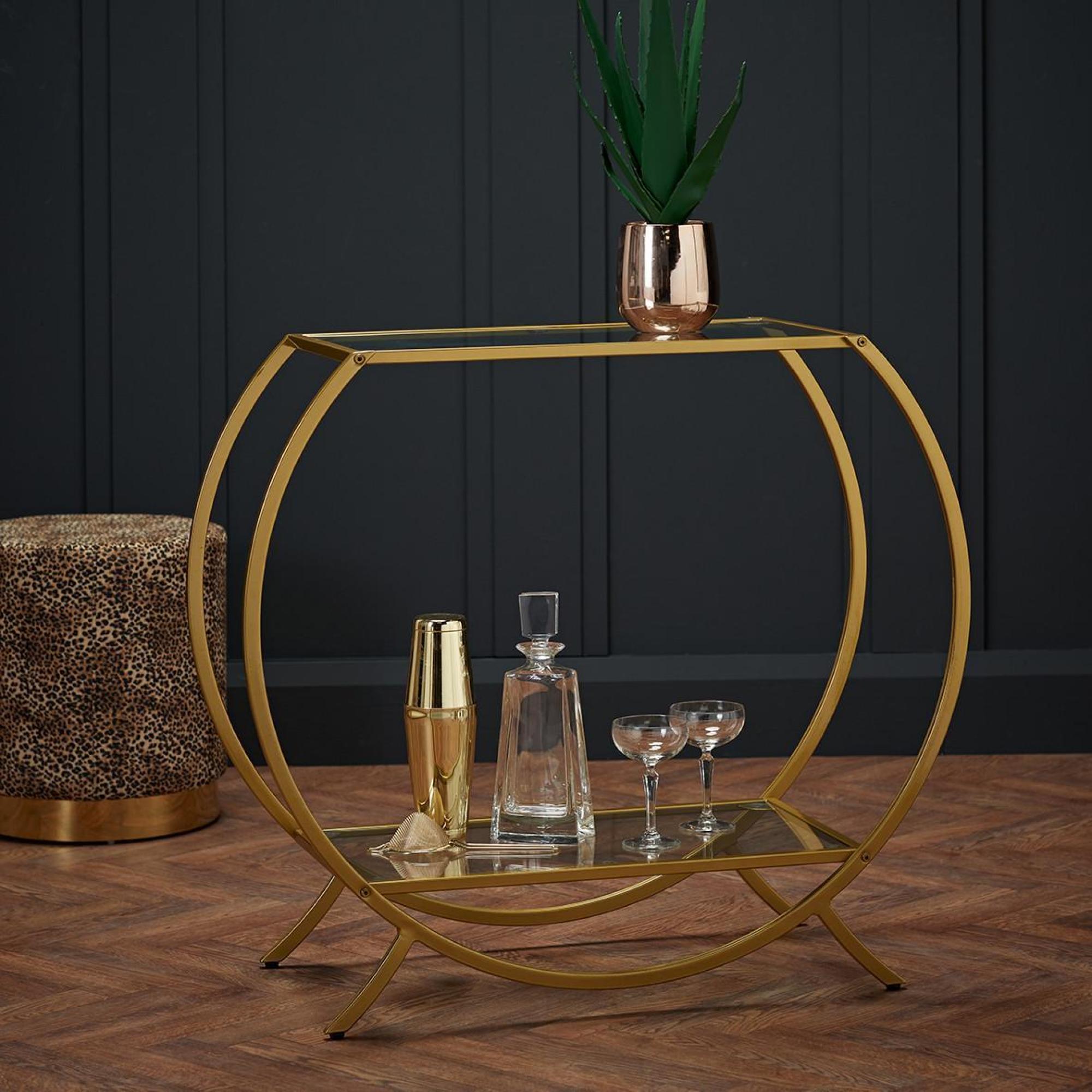 Product photograph of Zenor Gold Console Unit from Choice Furniture Superstore.