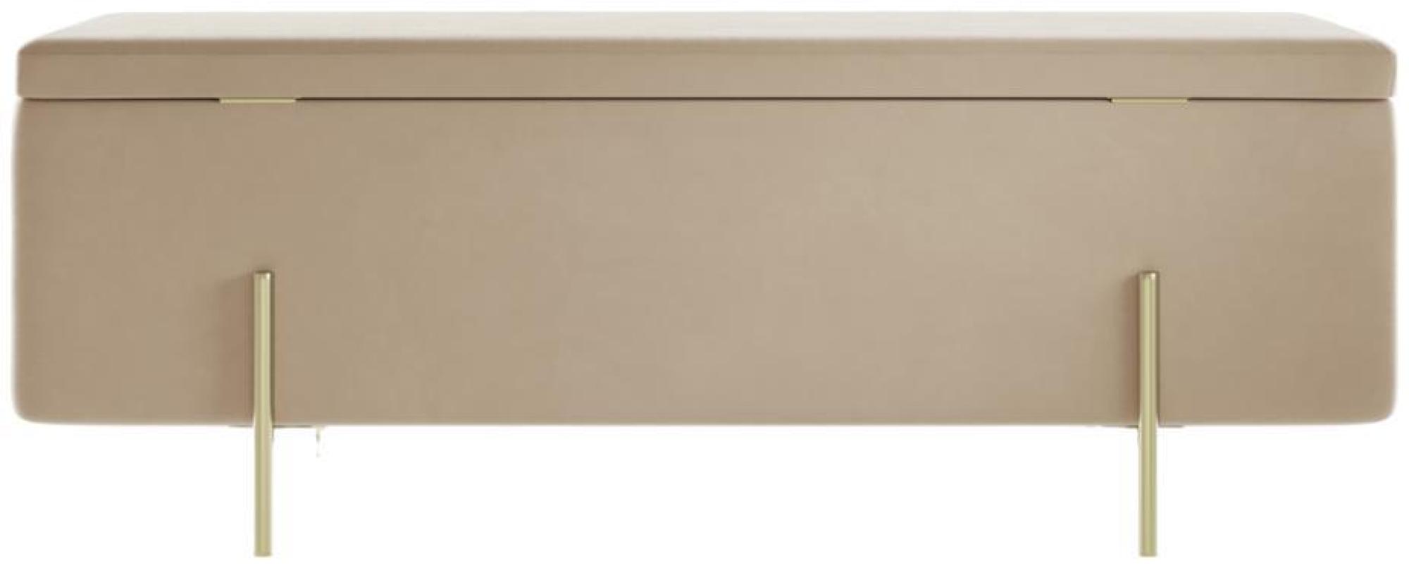 Product photograph of Lola Beige Velvet Fabric Storage Ottoman from Choice Furniture Superstore.