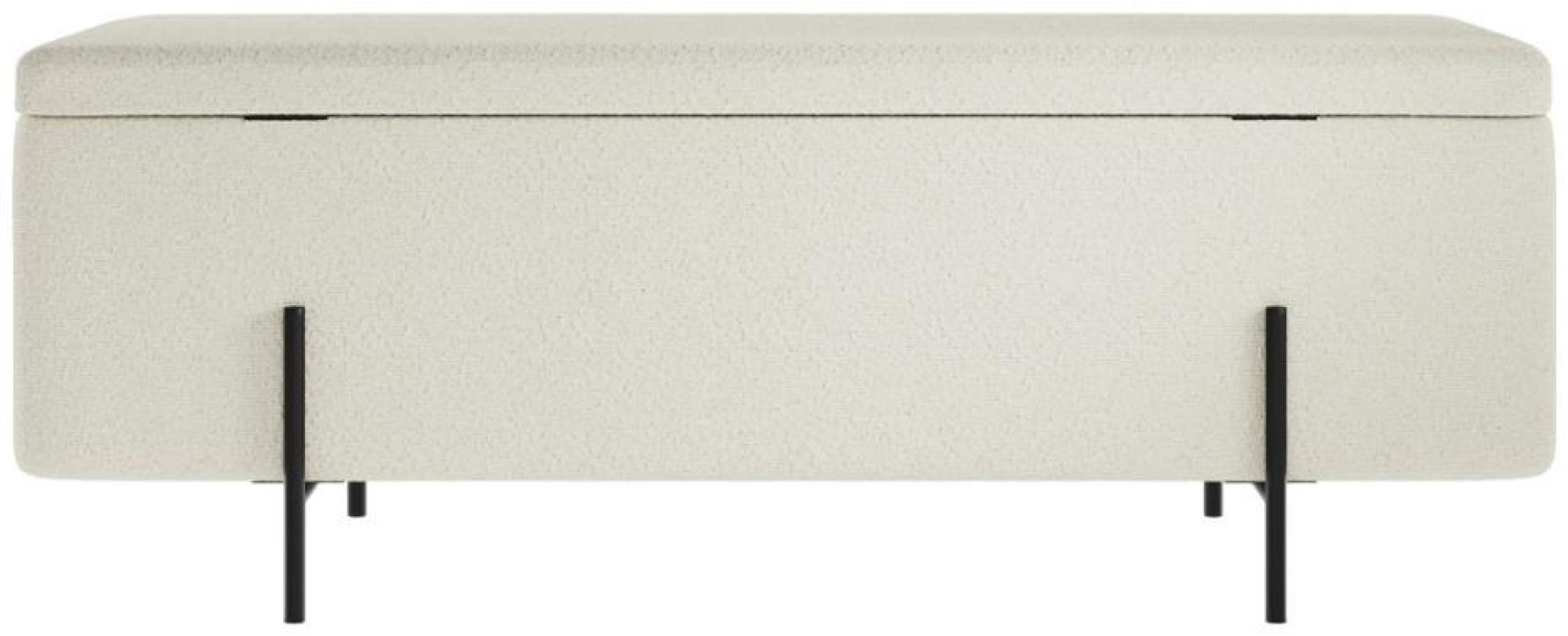 Product photograph of Lola Ivory Boucle Fabric Storage Ottoman from Choice Furniture Superstore.