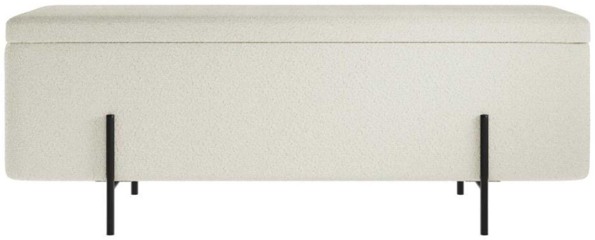 Product photograph of Lola Ivory Boucle Fabric Storage Ottoman from Choice Furniture Superstore.