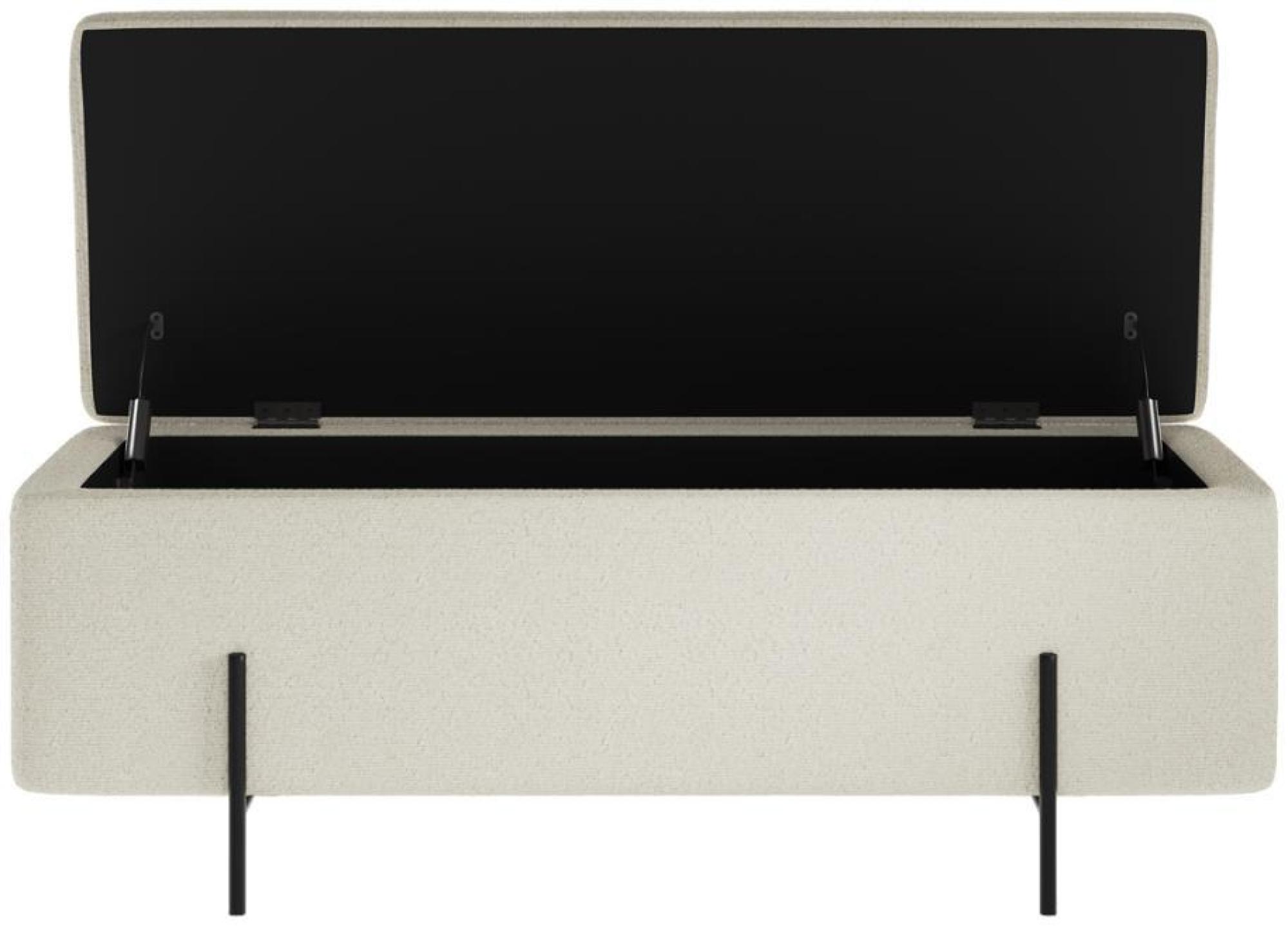 Product photograph of Lola Ivory Boucle Fabric Storage Ottoman from Choice Furniture Superstore.