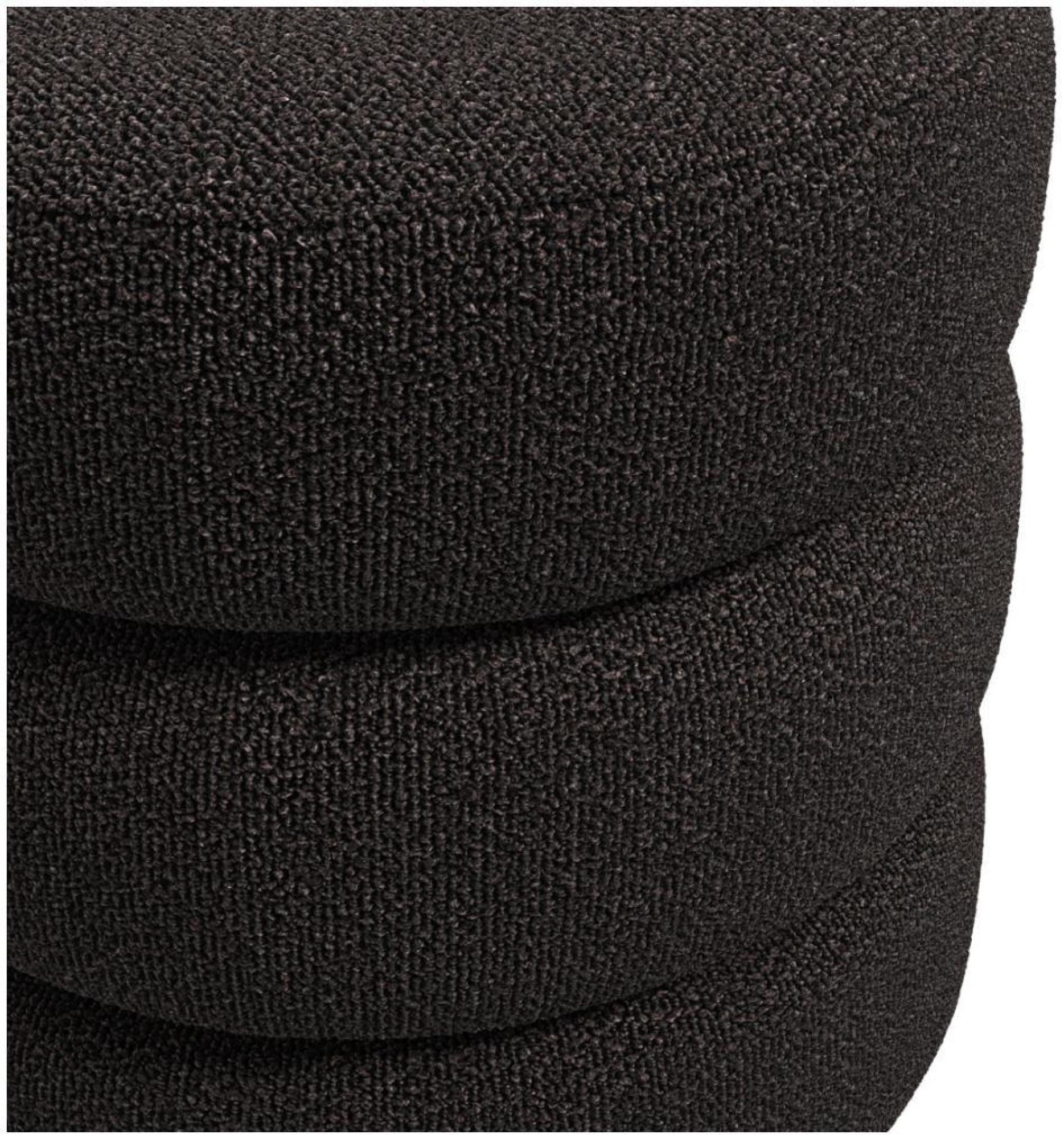 Product photograph of Emi Black Boucle Fabric Pouffe from Choice Furniture Superstore.