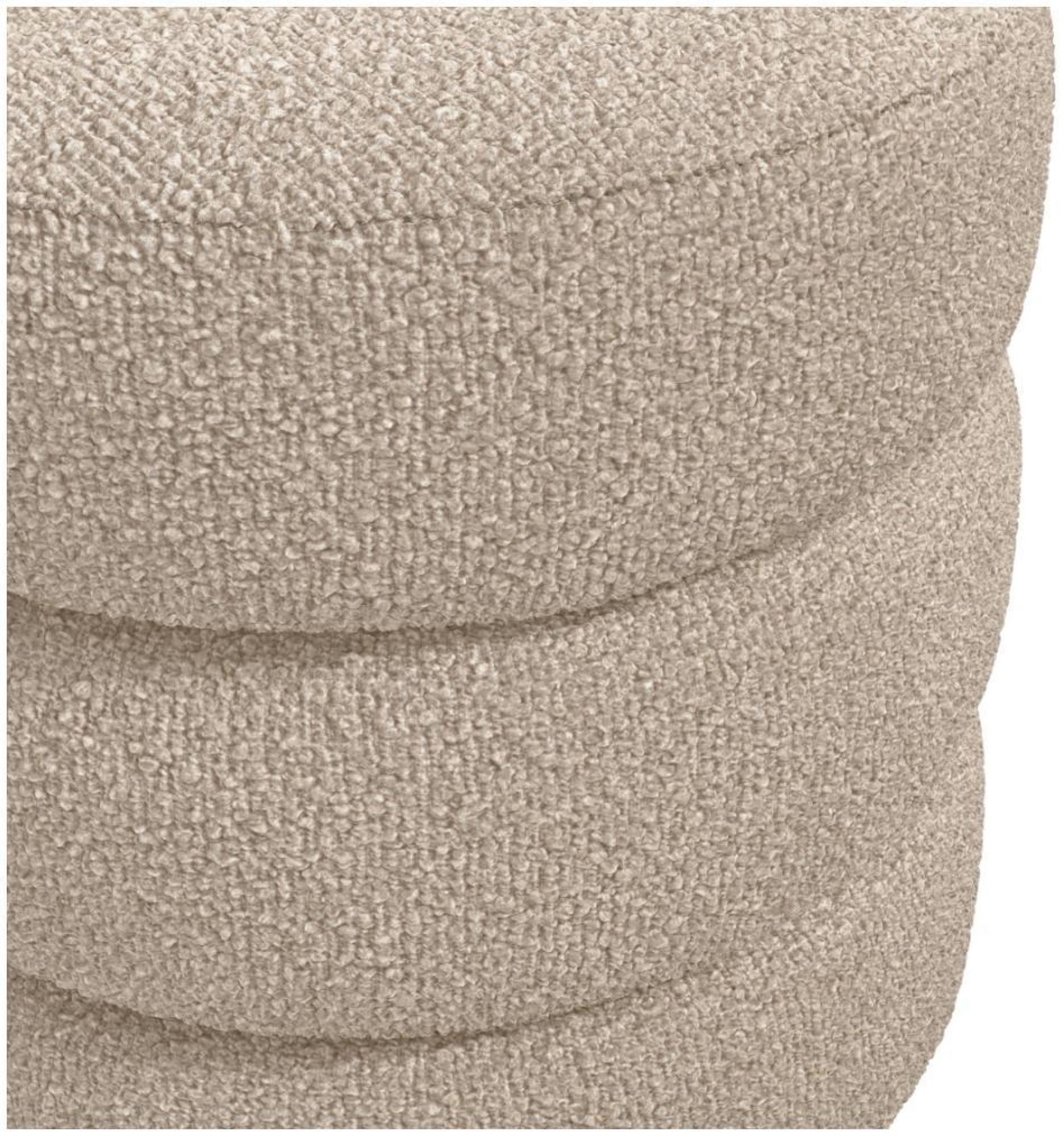 Product photograph of Emi Buff And Black Boucle Fabric Pouffe from Choice Furniture Superstore.