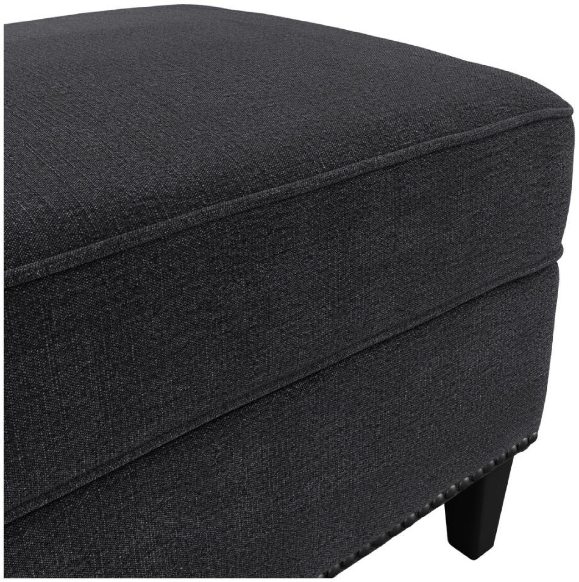 Product photograph of Atticus Anthracite Linen Blend Fabric Footstool from Choice Furniture Superstore.