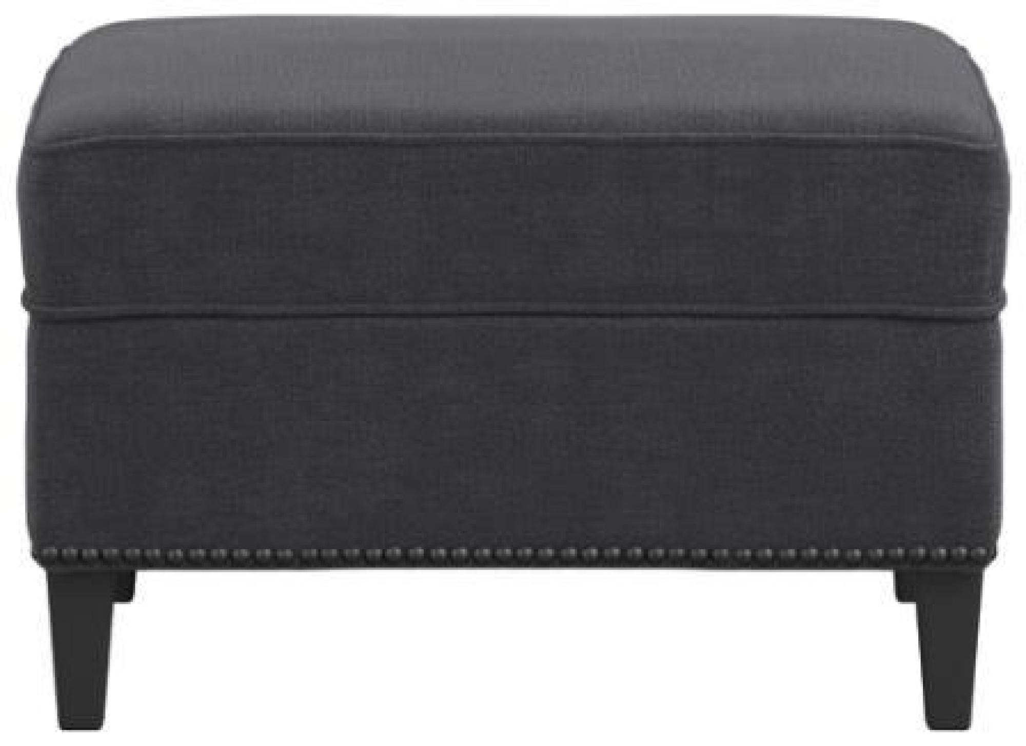 Product photograph of Atticus Anthracite Linen Blend Fabric Footstool from Choice Furniture Superstore.