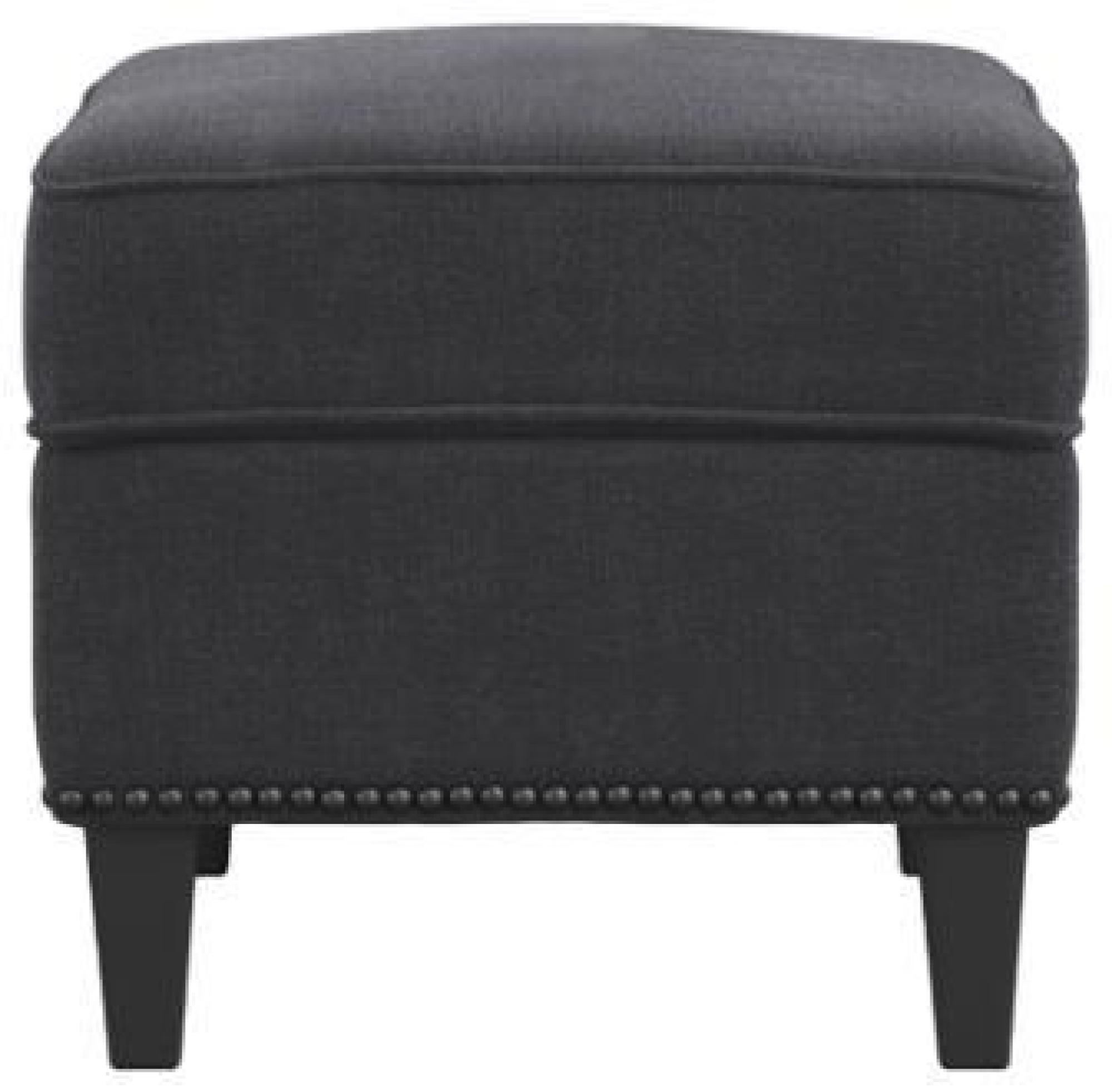 Product photograph of Atticus Anthracite Linen Blend Fabric Footstool from Choice Furniture Superstore.