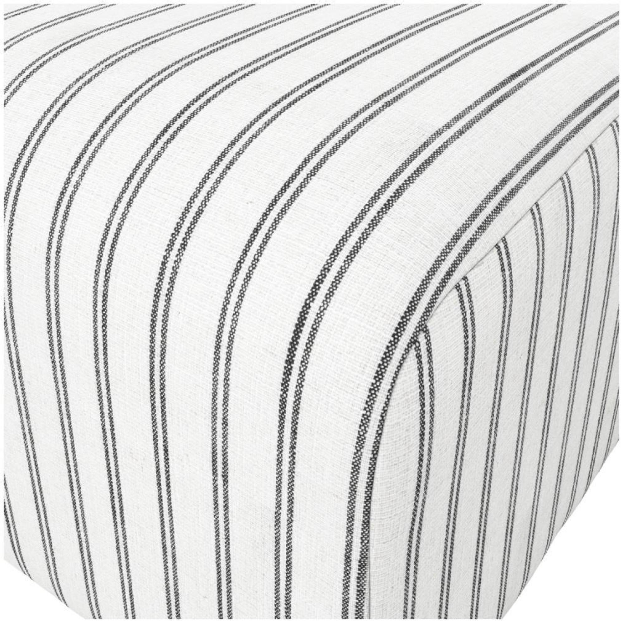 Product photograph of Ryder Chalk Fabric Thick Stripe Pouffe from Choice Furniture Superstore.