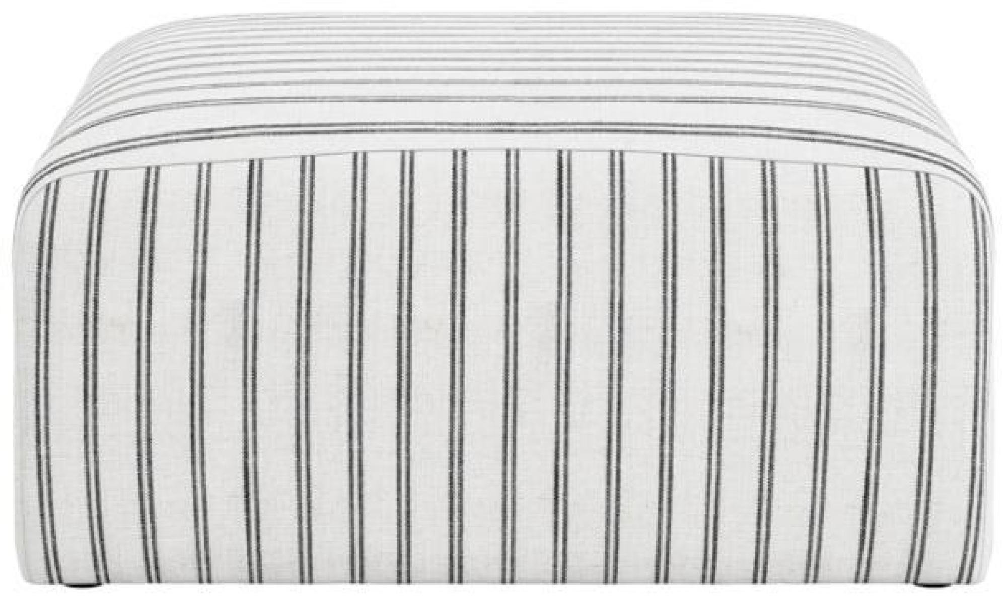 Product photograph of Ryder Chalk Fabric Thick Stripe Pouffe from Choice Furniture Superstore.